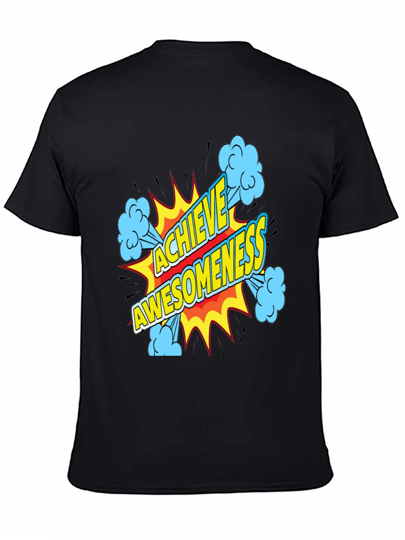 Black Achieve Awesomeness Graphic Black T-Shirt view 4