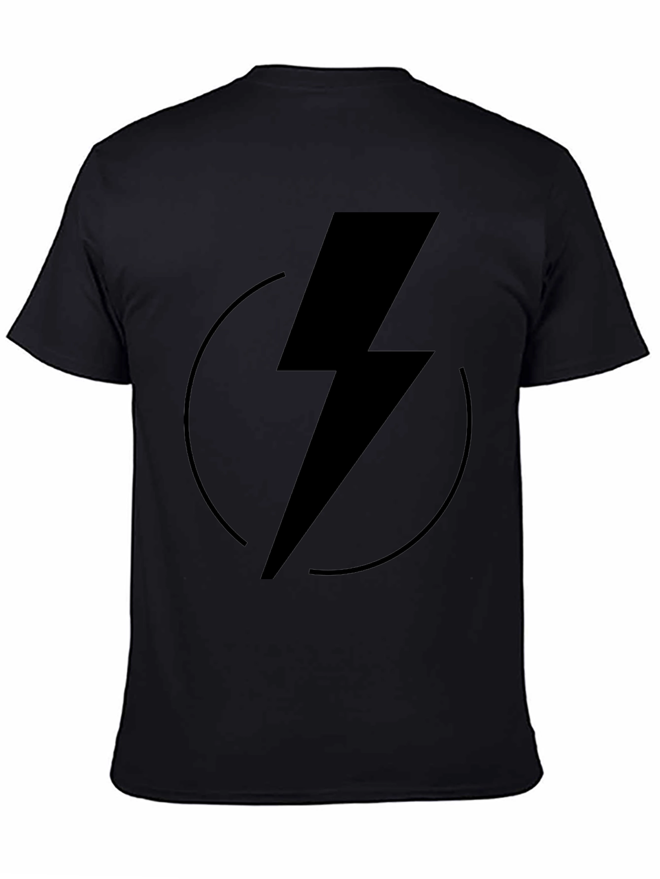 Black Lightning Bolt Graphic Tee - Modern Black T-Shirt view 4