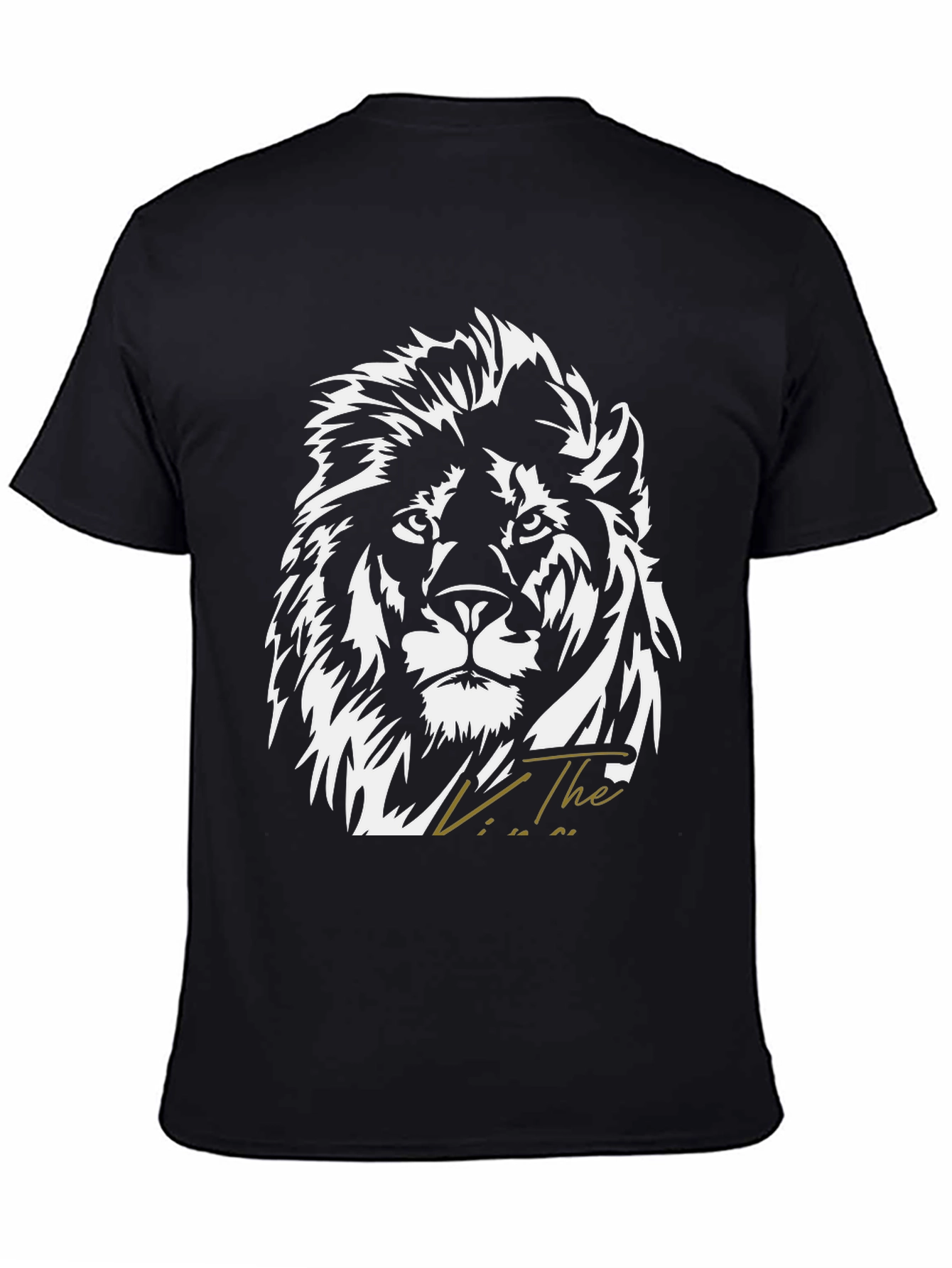 Black Lion Graphic Black T-Shirt for Men view 4