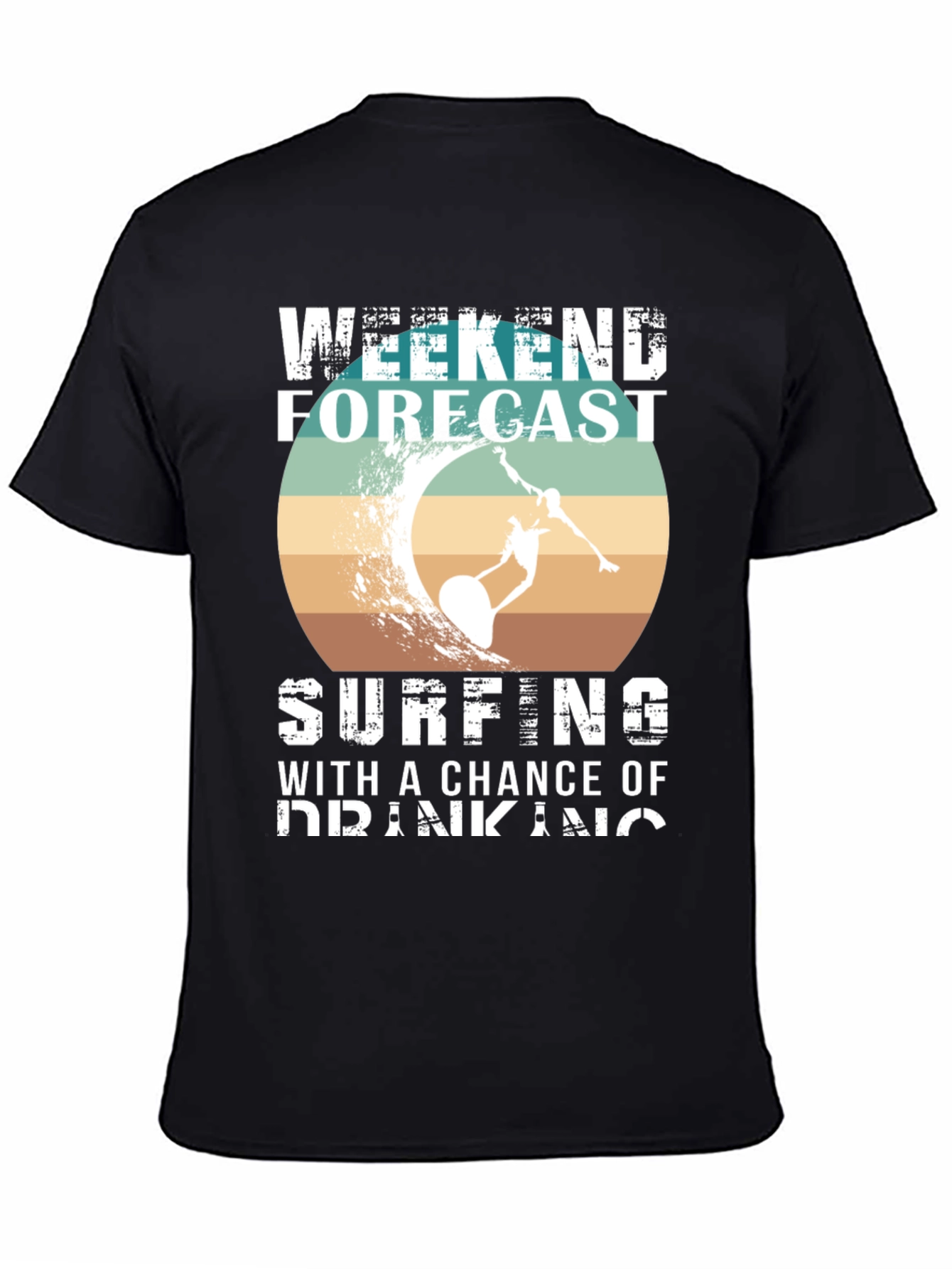 Black Weekend Forecast Surfing T-Shirt view 4
