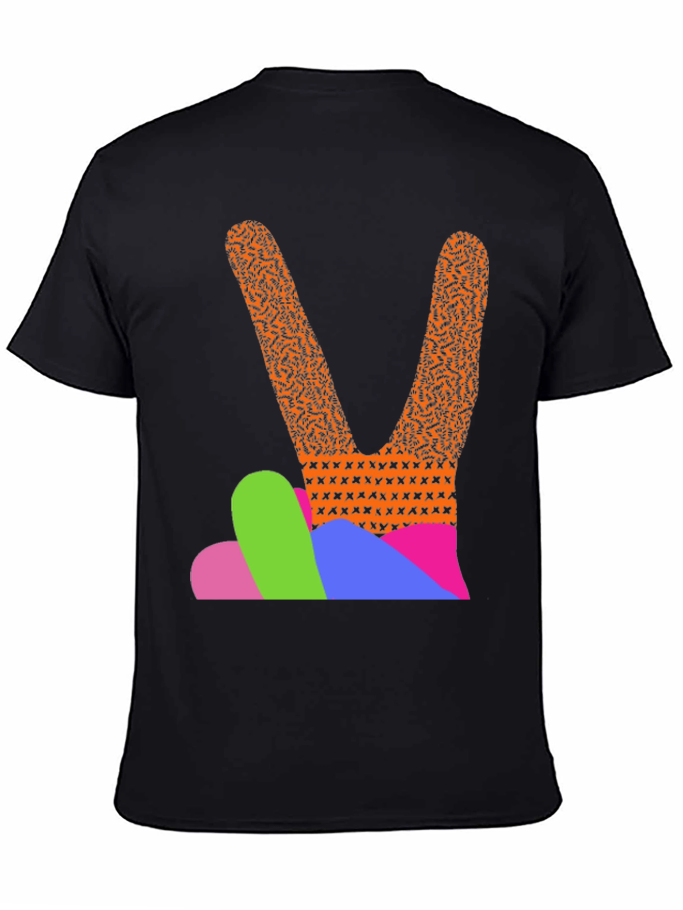 Black Peace Hand Graphic Tee - Retro Style view 4