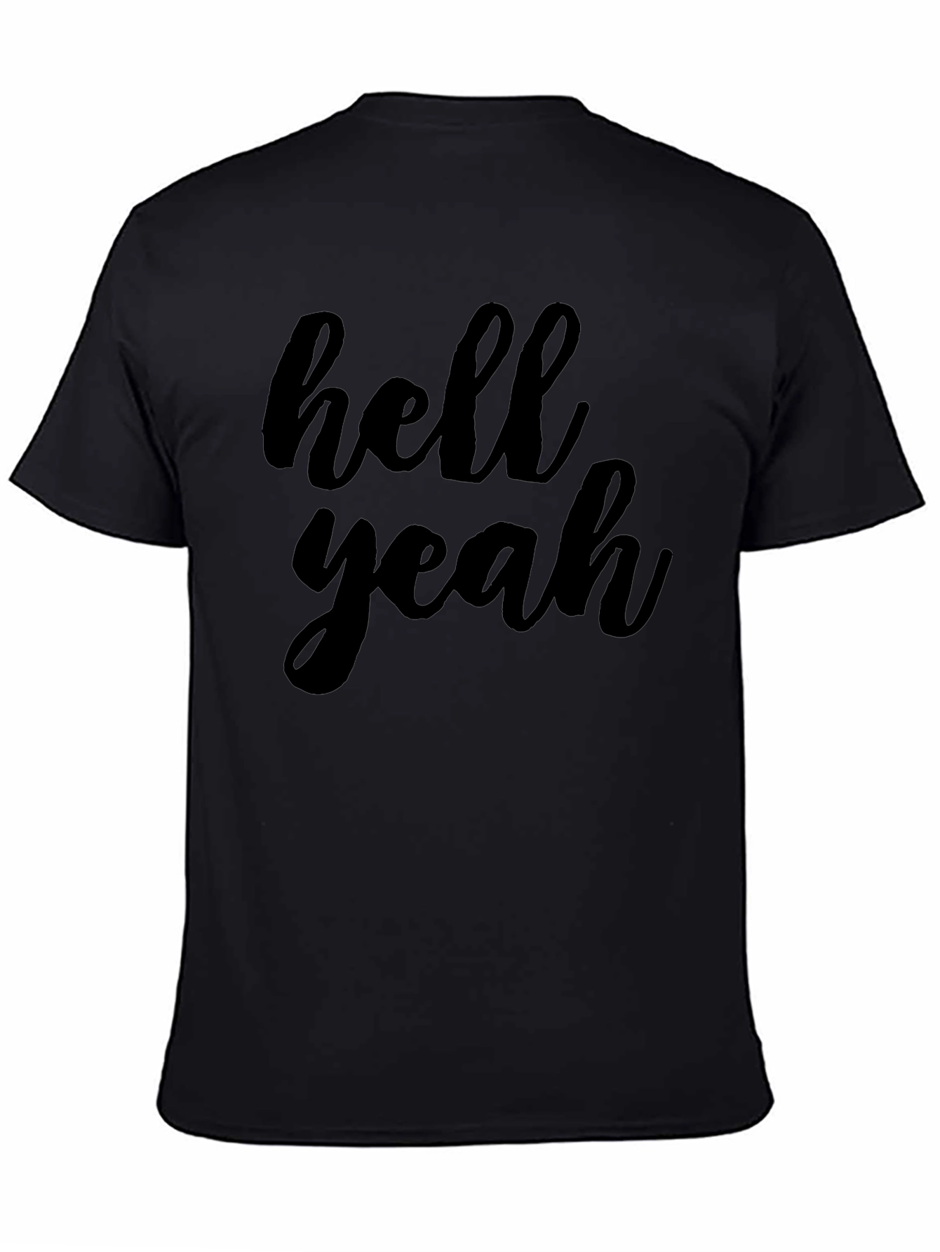 Black Hell Yeah Graphic Tee - Mens Crew Neck T-Shirt view 4