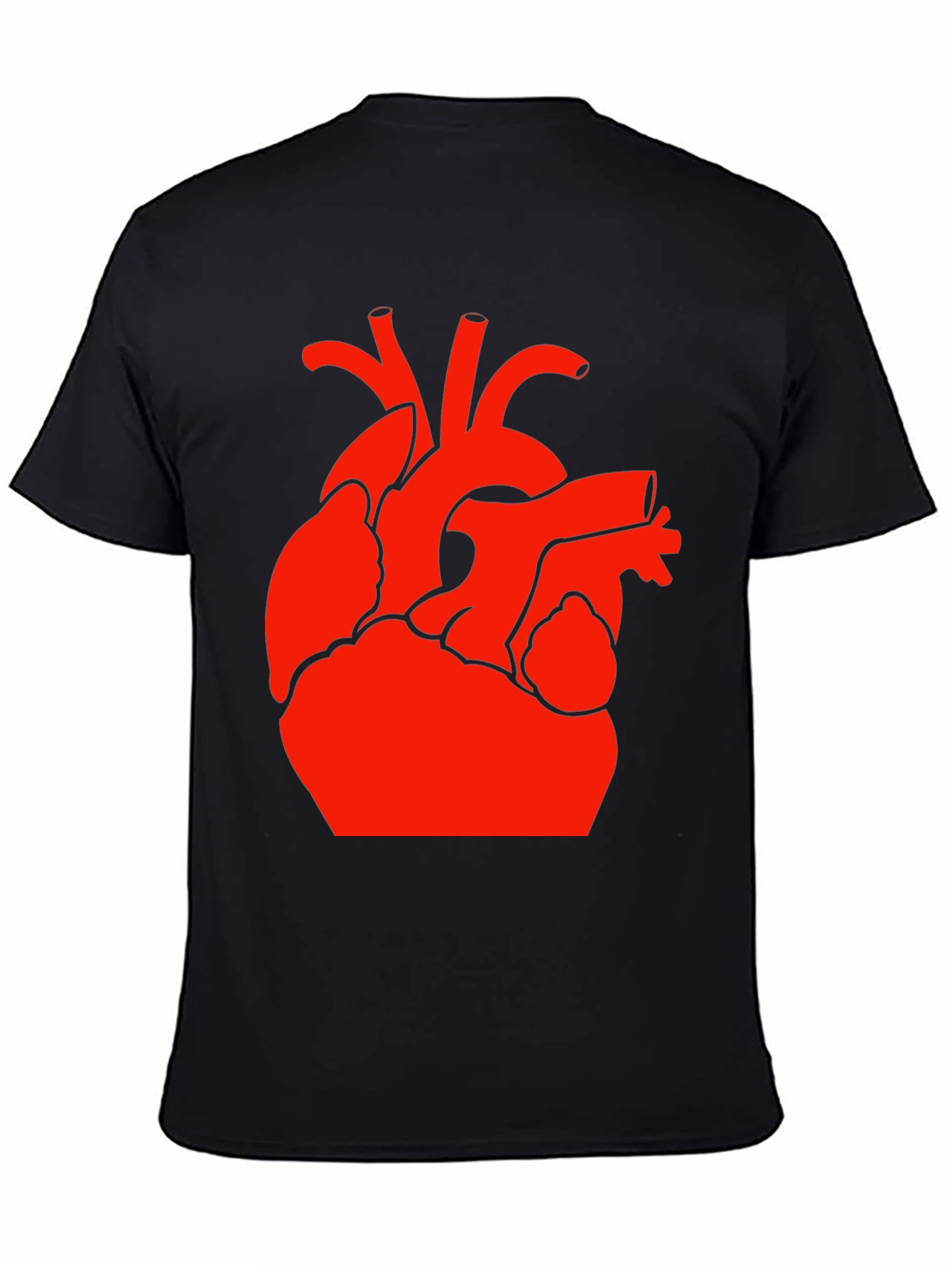 Black Red Heart Graphic Black T-Shirt view 4