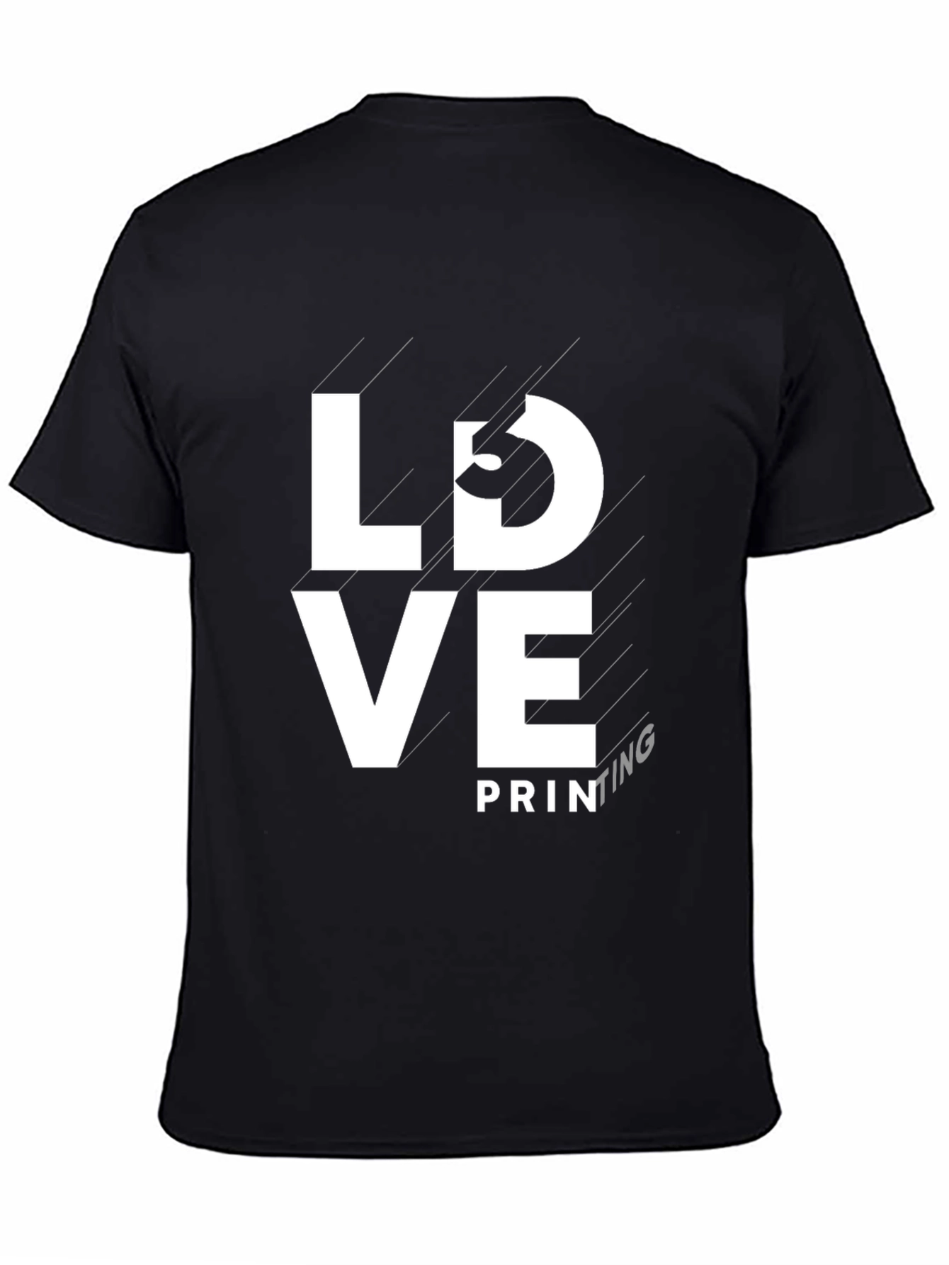 Black Love Printing Black Tee - Stylish Graphic T-Shirt view 4