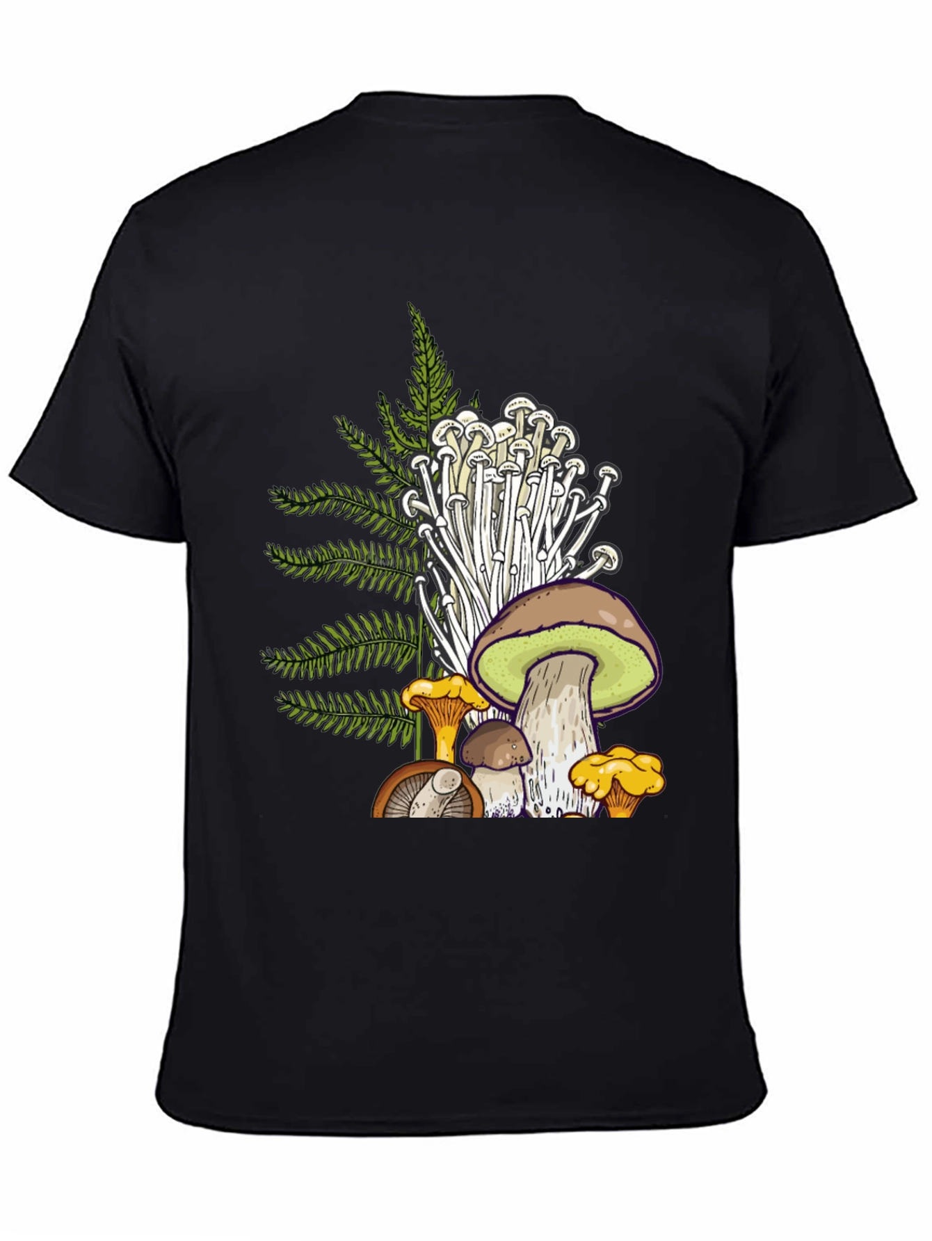 Black Mushroom Graphic T-Shirt - Nature Inspired Tee view 4