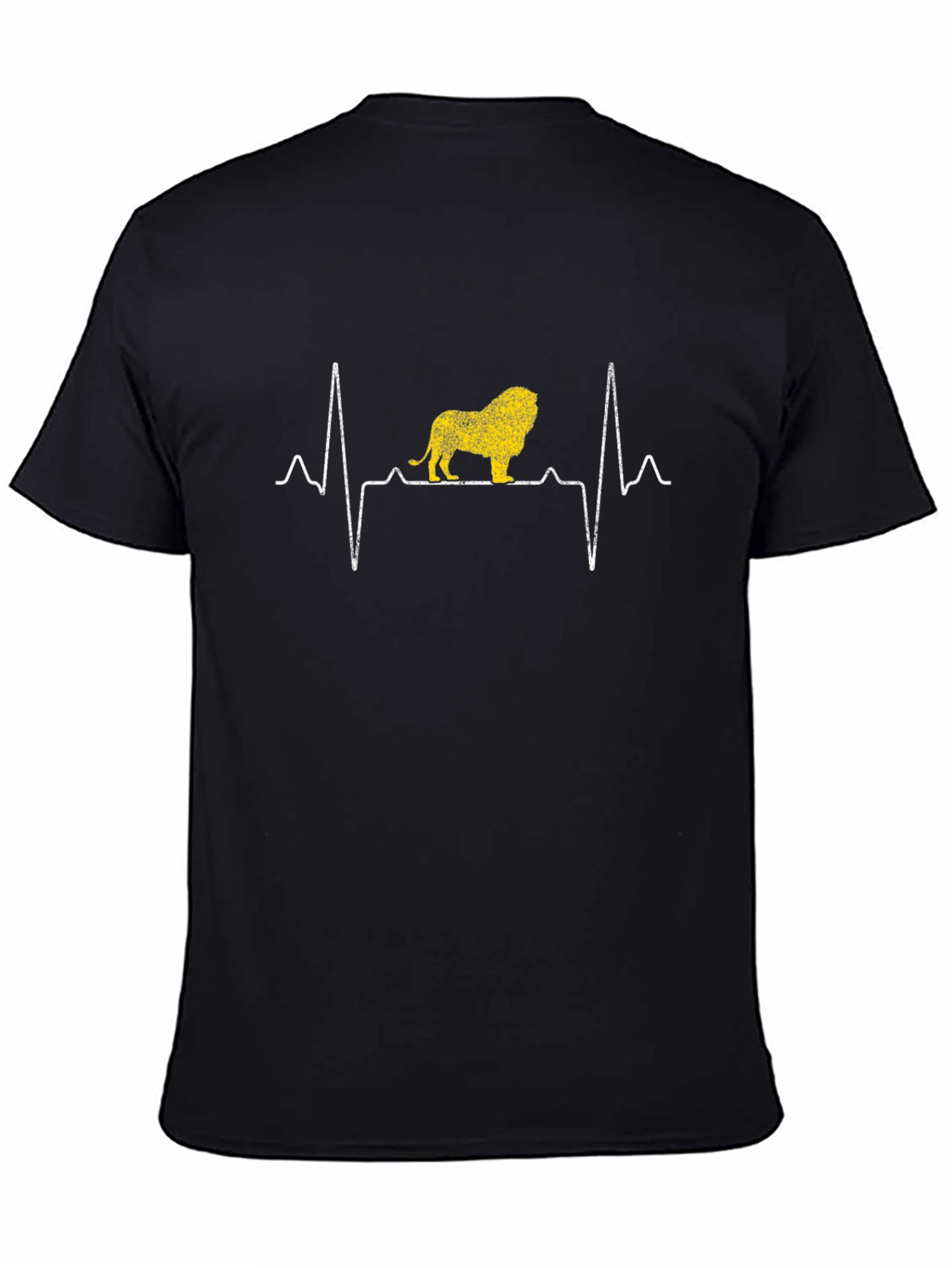 Black Lion Heartbeat T-Shirt - Black Graphic Tee view 4