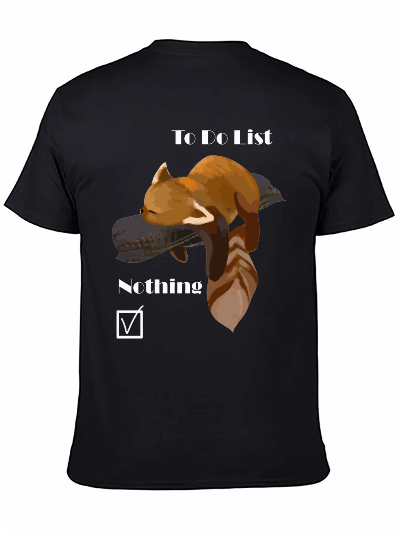 Black Red Panda To-Do List T-Shirt - Nothing Checked! view 4