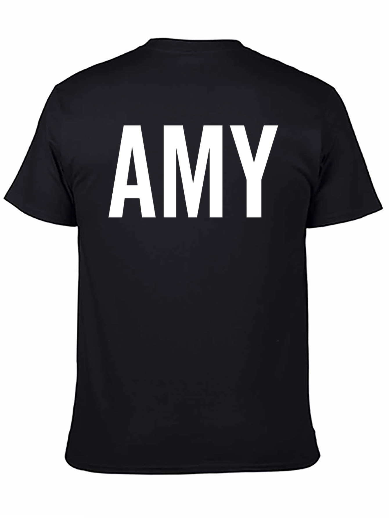 Black Personalized "Amy" Black Cotton Graphic Tee view 4