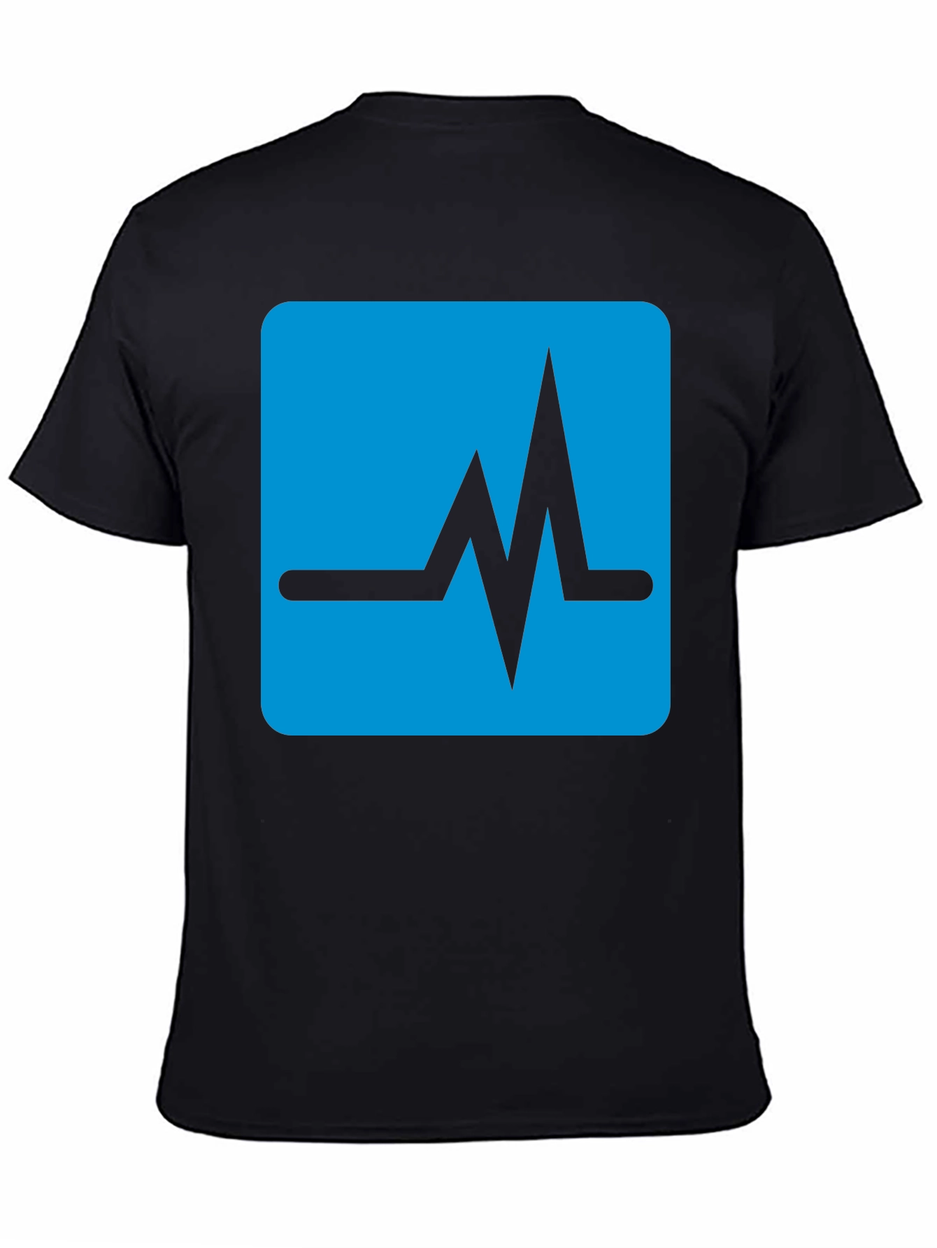 Black Heartbeat Graphic T-Shirt - Black Crew Neck Tee view 4