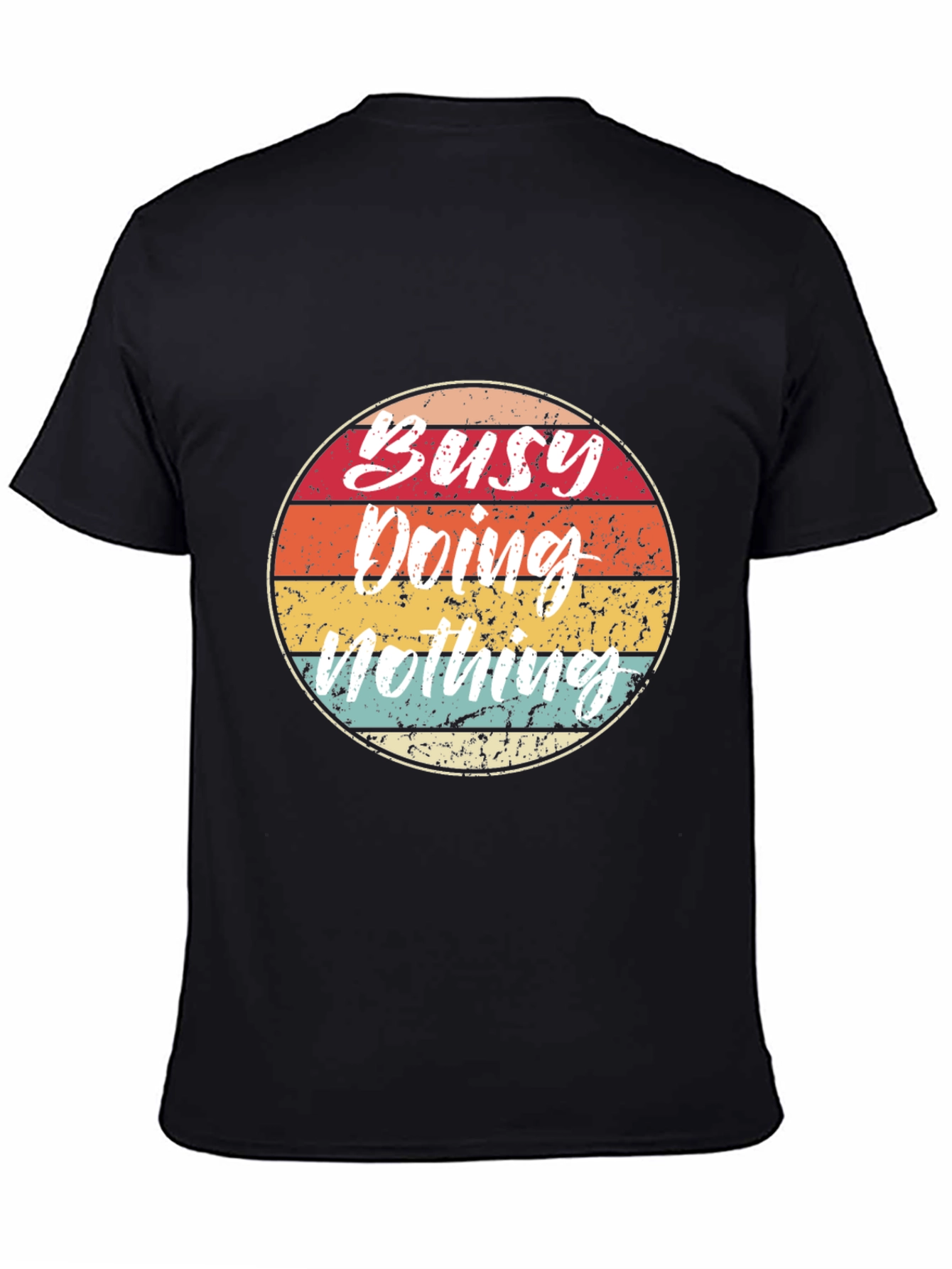 Black Busy Doing Nothing Retro Graphic Tee view 4