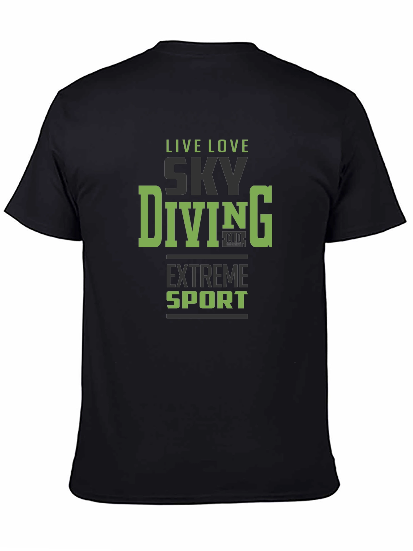Black Sky Diving Extreme Sport Graphic Tee - Black view 4