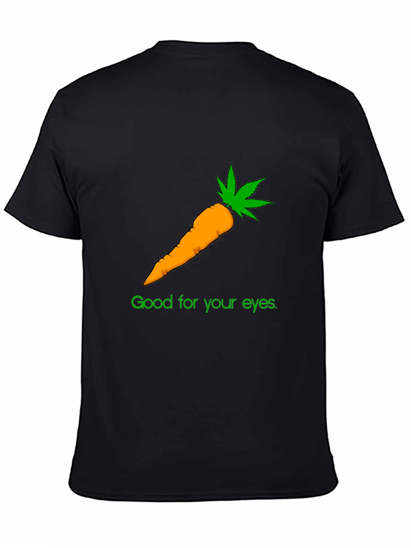 Black Funny Carrot Weed T-Shirt - Good for Your Eyes! view 4
