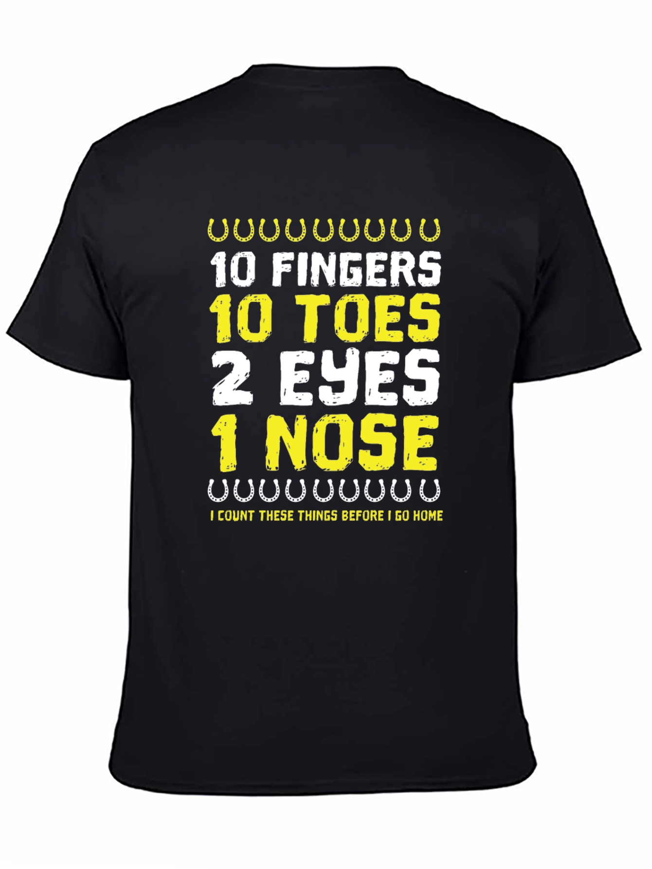 Black Funny 10 Fingers 10 Toes Graphic Tee view 4