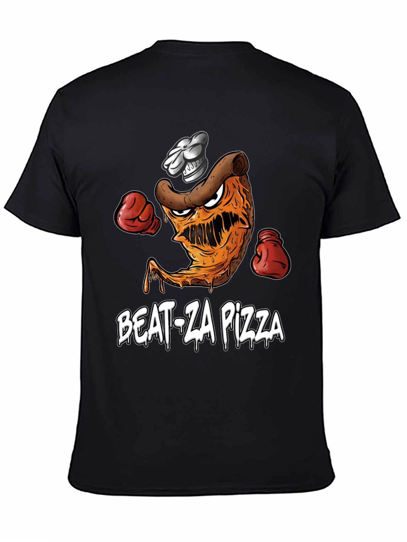 Black Beat-Za Pizza Graphic T-Shirt view 4