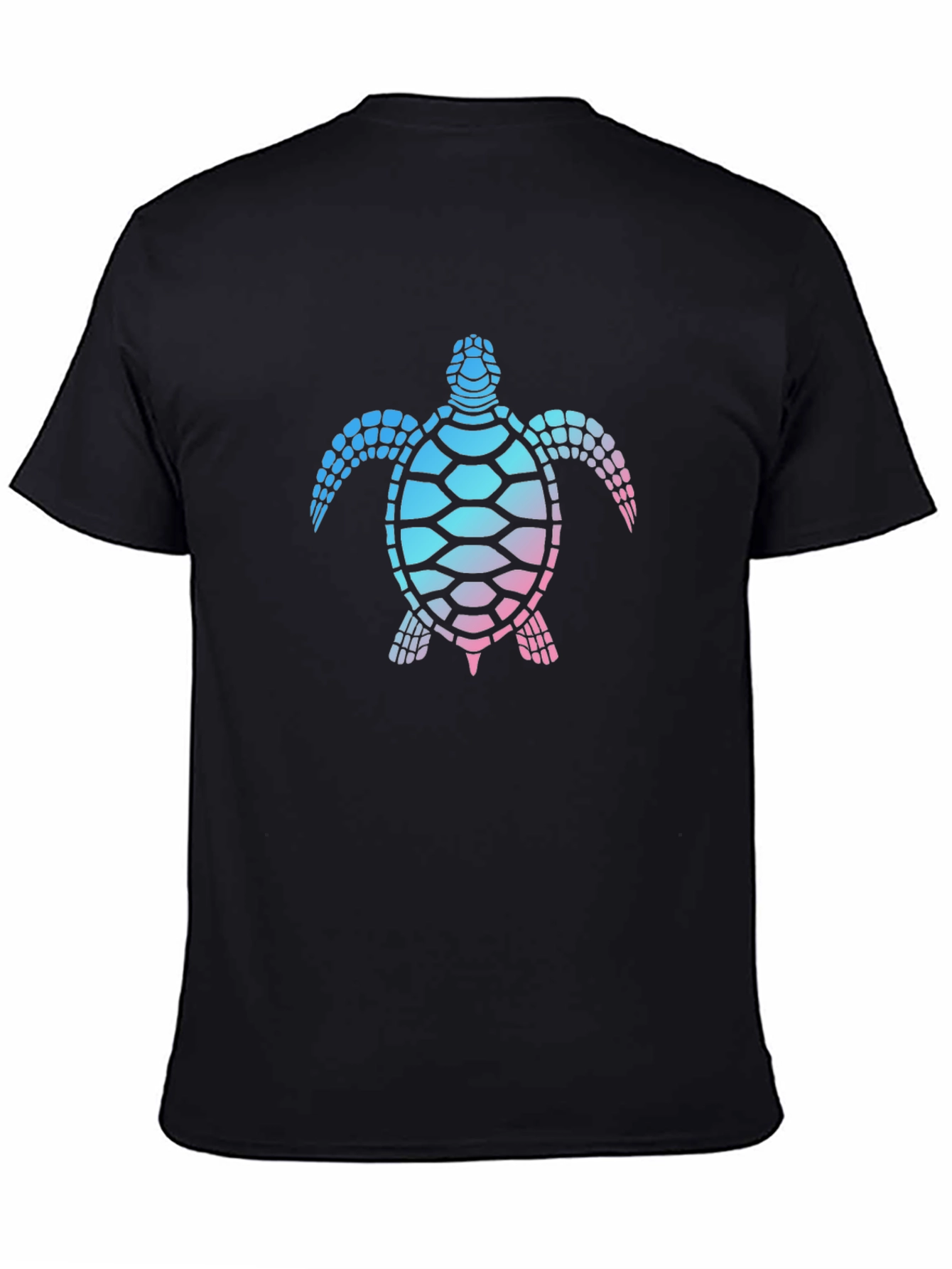 Black Sea Turtle Graphic Tee - Black Cotton T-Shirt view 4