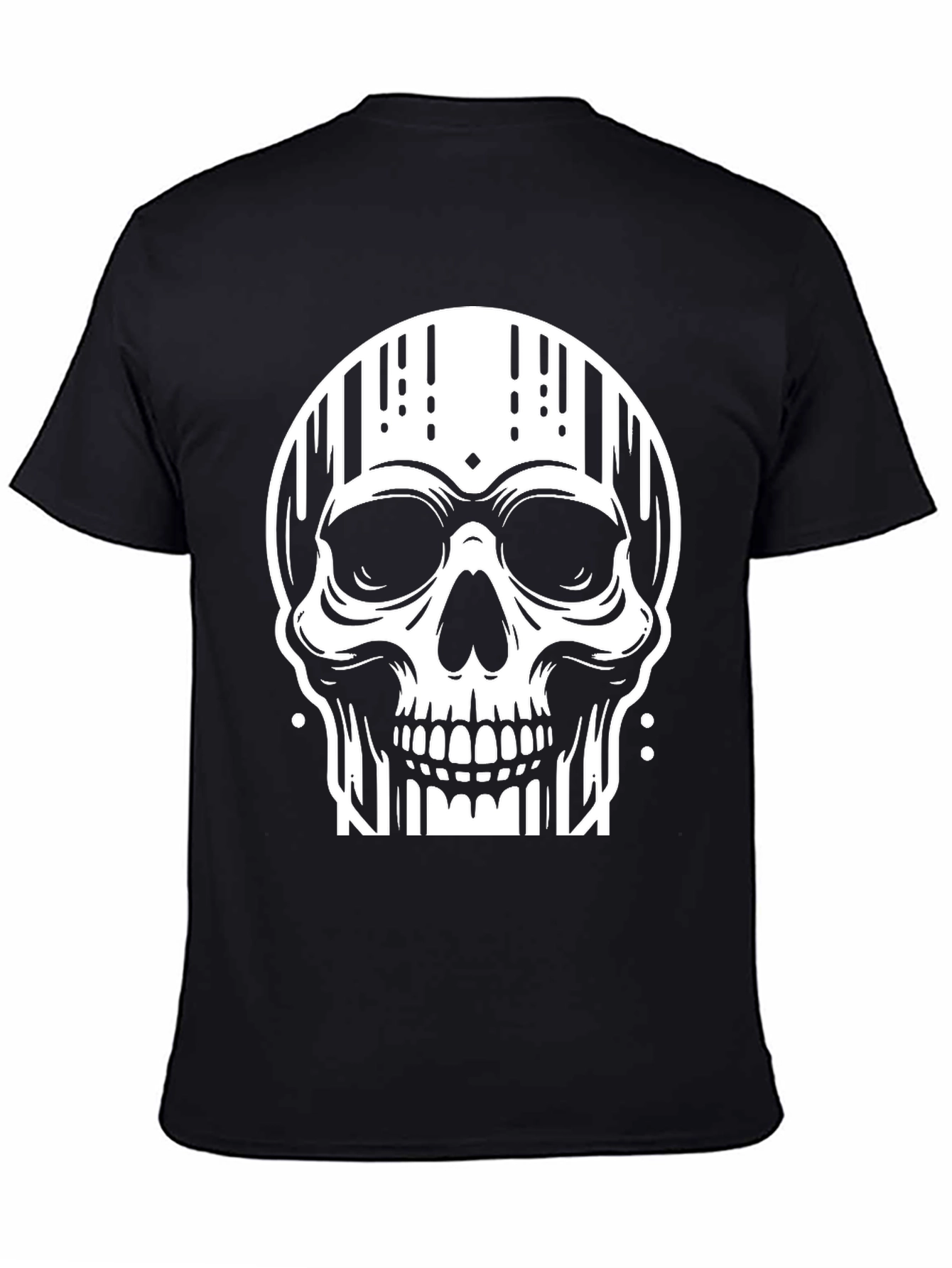 Black Edgy Skull Graphic Tee - Stylish Black Cotton T-Shirt view 4