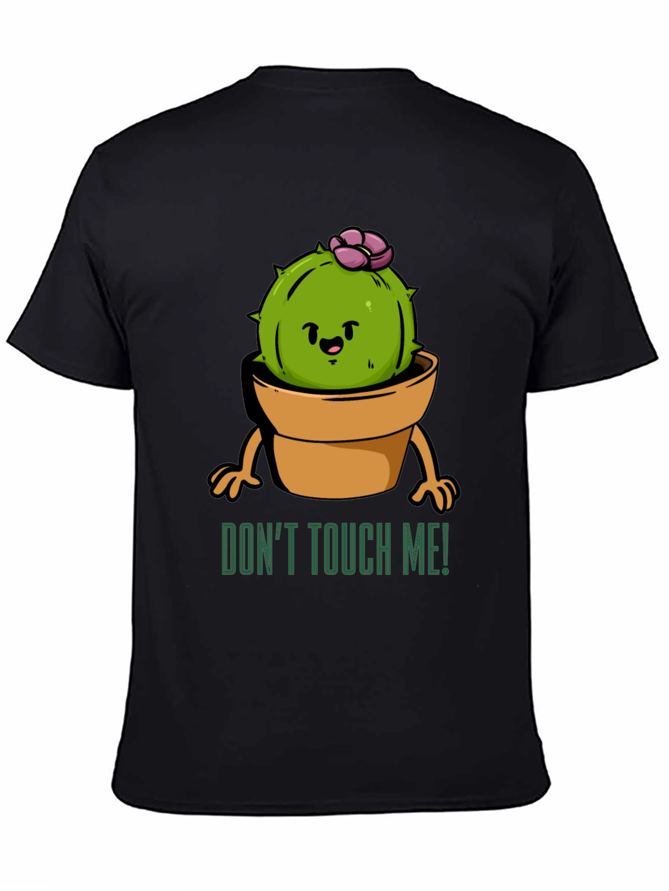 Black Cute Cactus Graphic Tee - Don't Touch Me! view 4