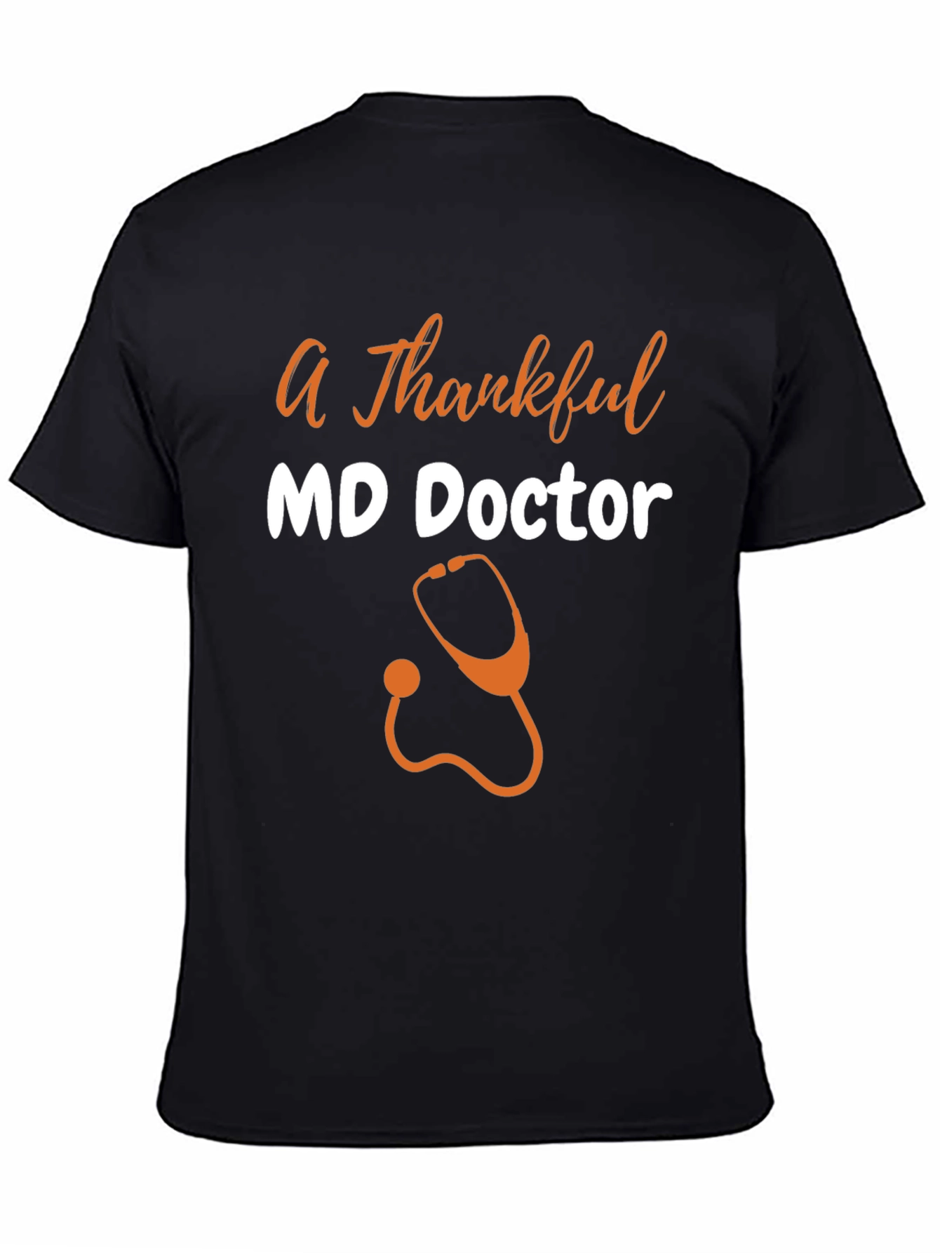 Black Thankful MD Doctor Graphic T-Shirt view 4