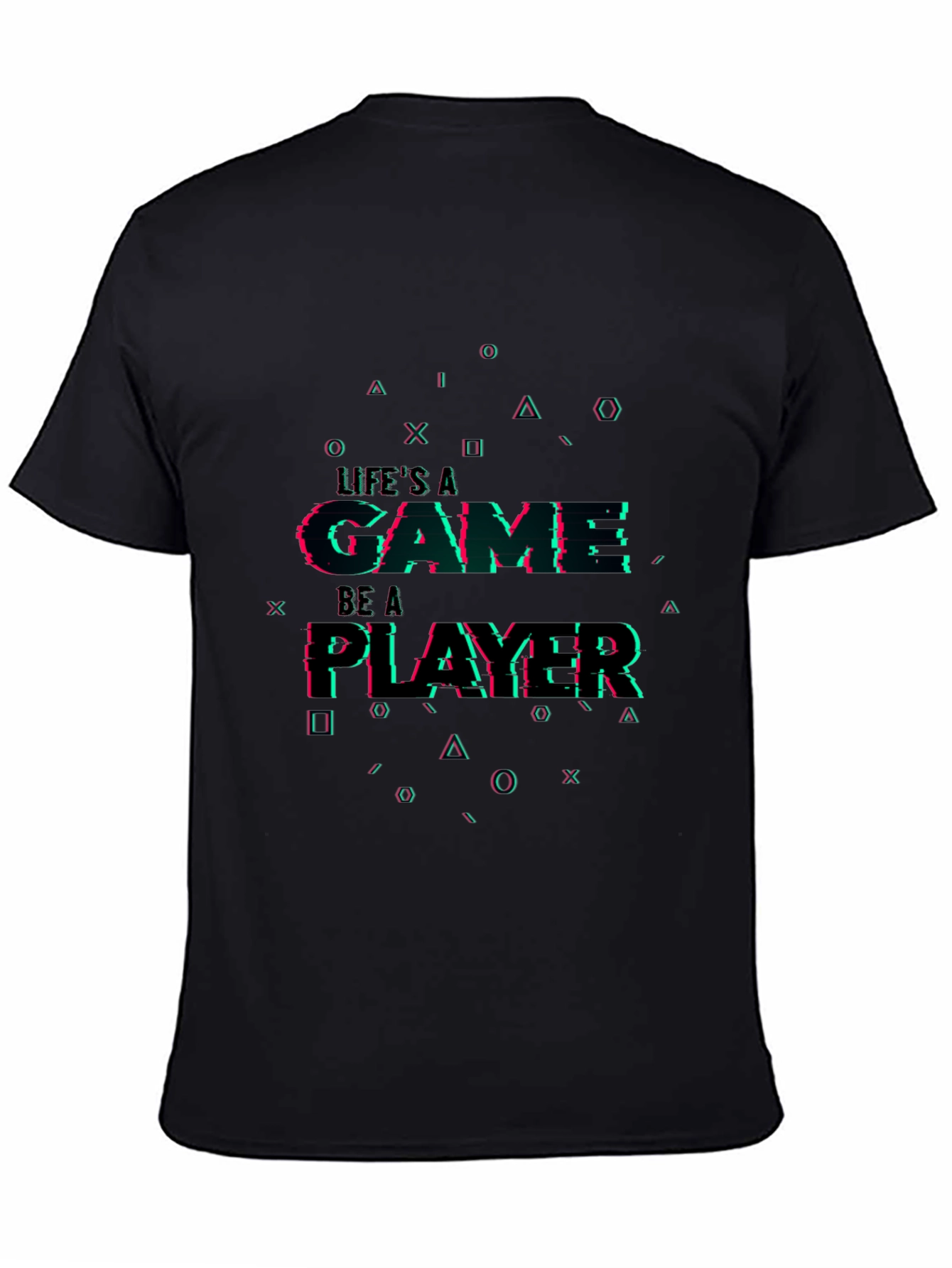 Black Life's a Game Player T-Shirt view 4