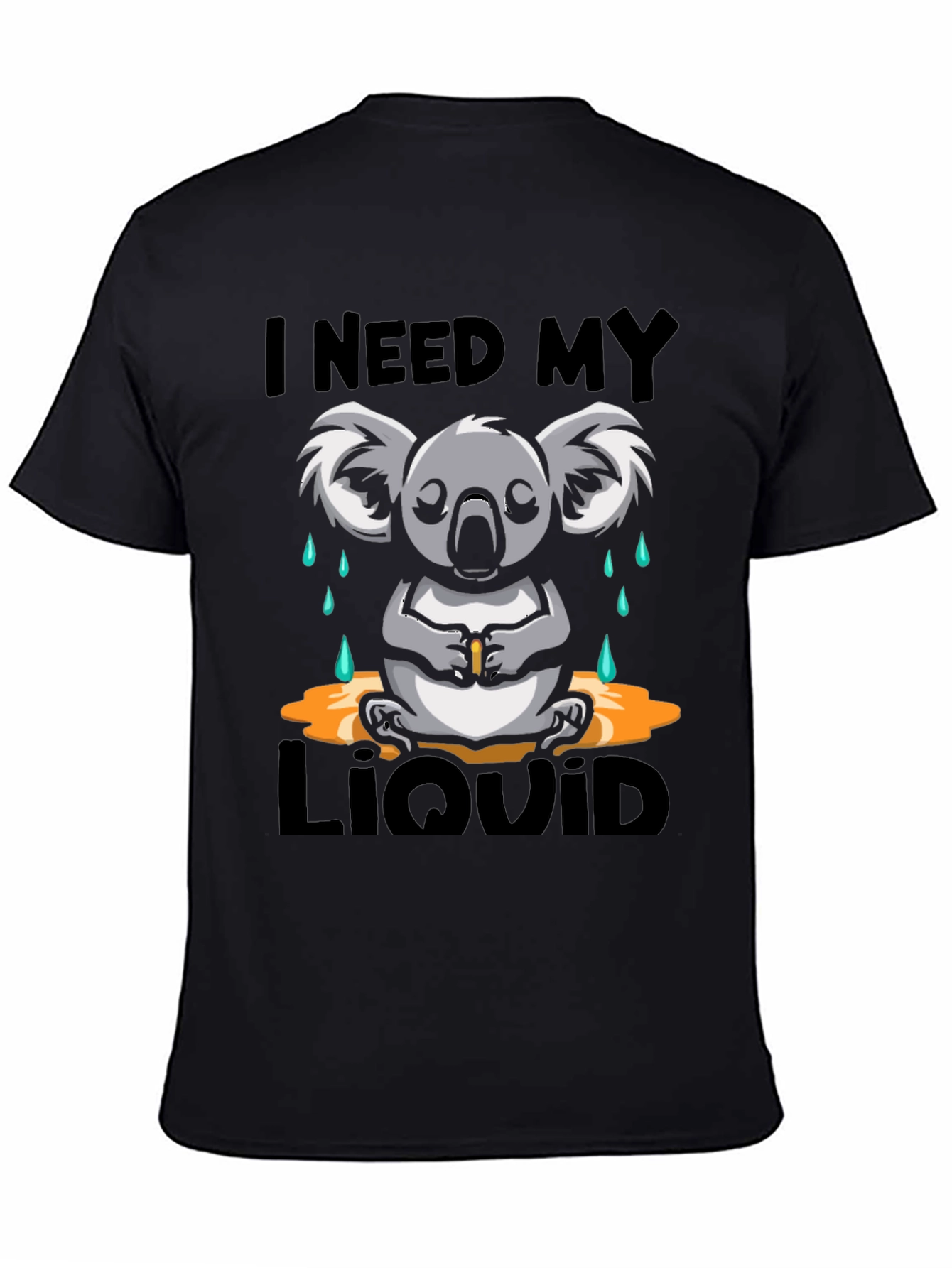 Black I Need My Liquid Koala Graphic Tee view 4