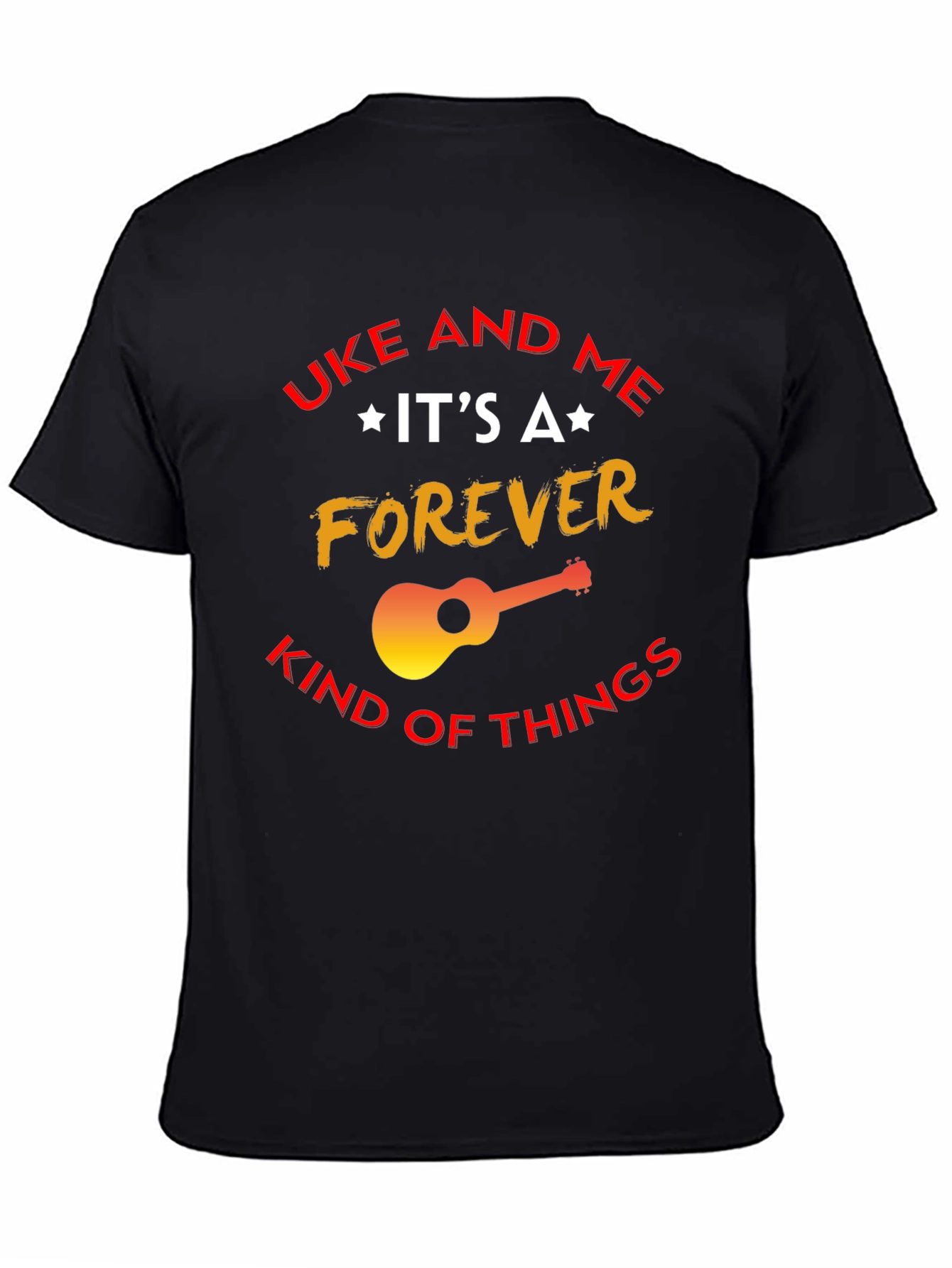 Black Uke and Me Forever T-Shirt - Music Lover Tee view 4