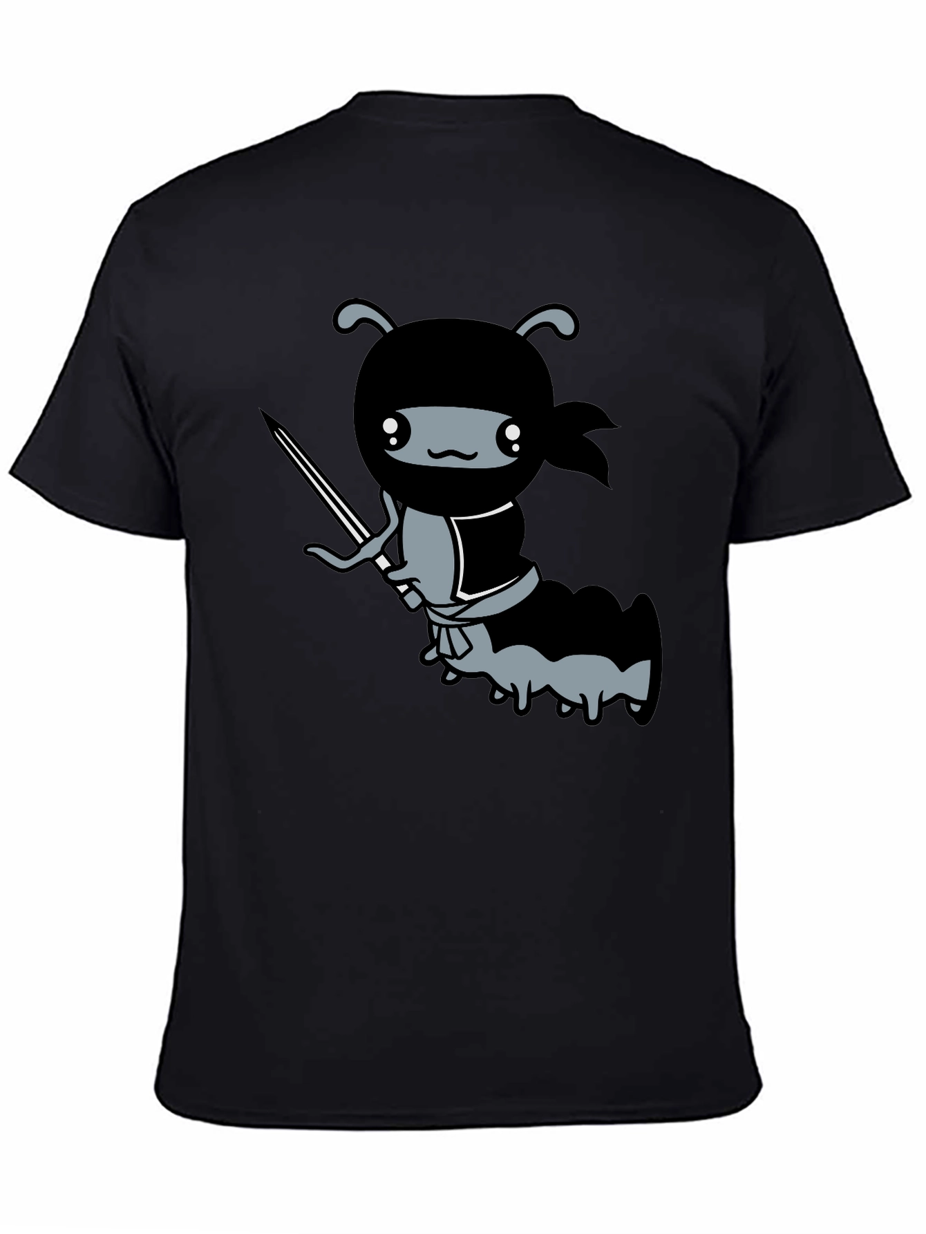 Black Ninja Caterpillar T-Shirt - Soft Cotton Tee view 4