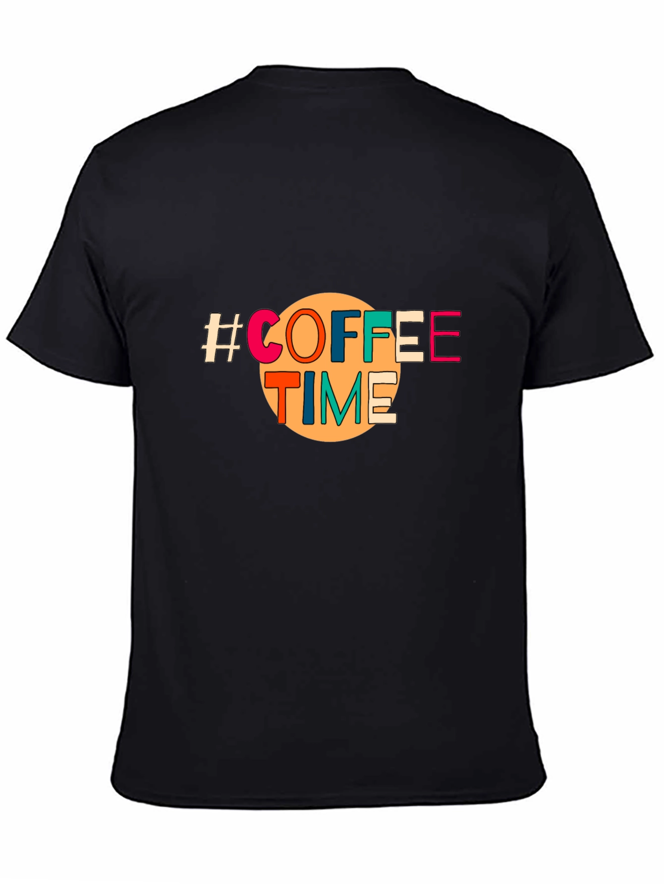 Black Coffee Time Graphic Tee - Unisex Black T-Shirt view 4