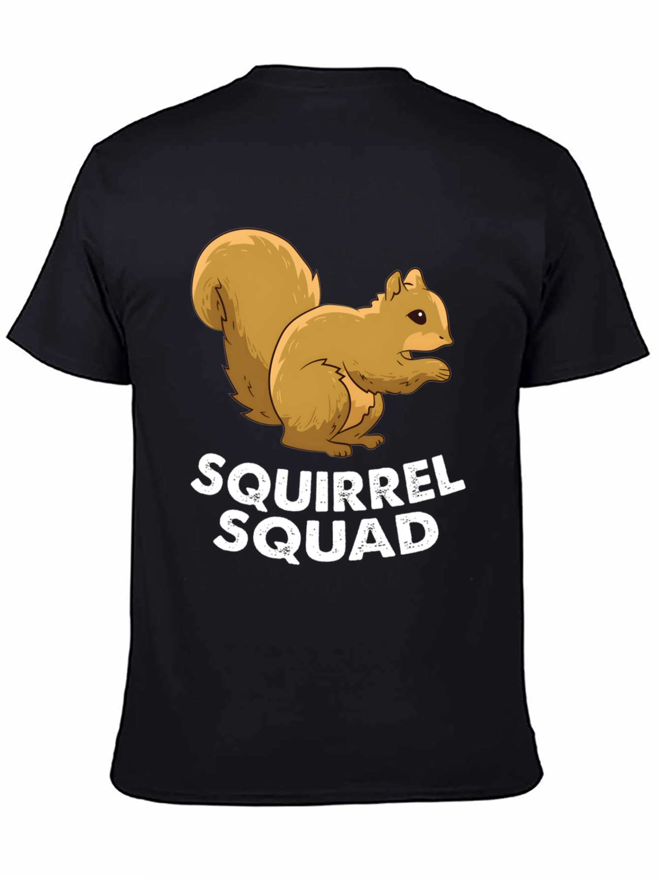 Black Squirrel Squad Graphic Tee - Black Crew Neck Shirt view 4