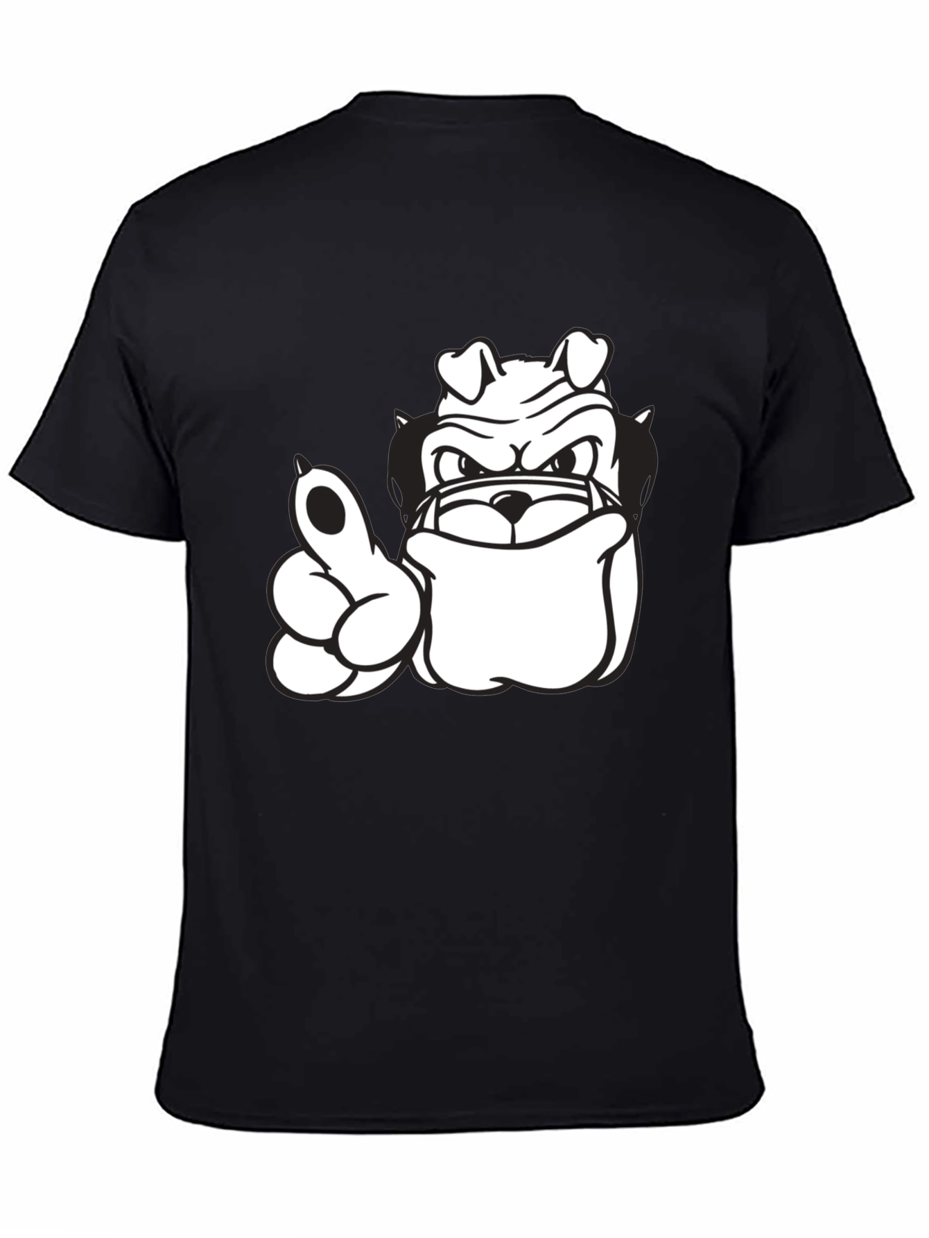 Black Bulldog Graphic Tee - Black Cotton T-Shirt view 4