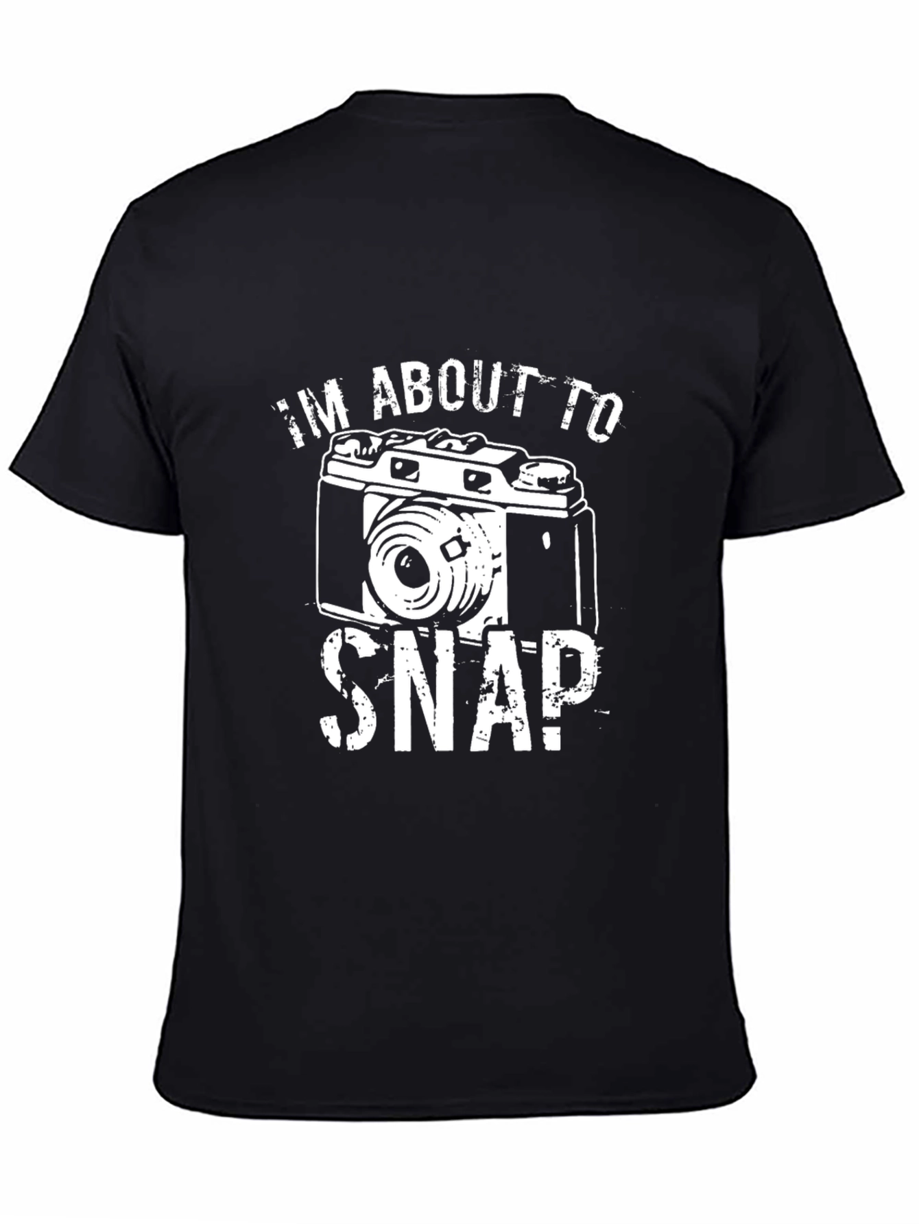 Black I'm About To Snap! Camera Graphic T-Shirt view 4