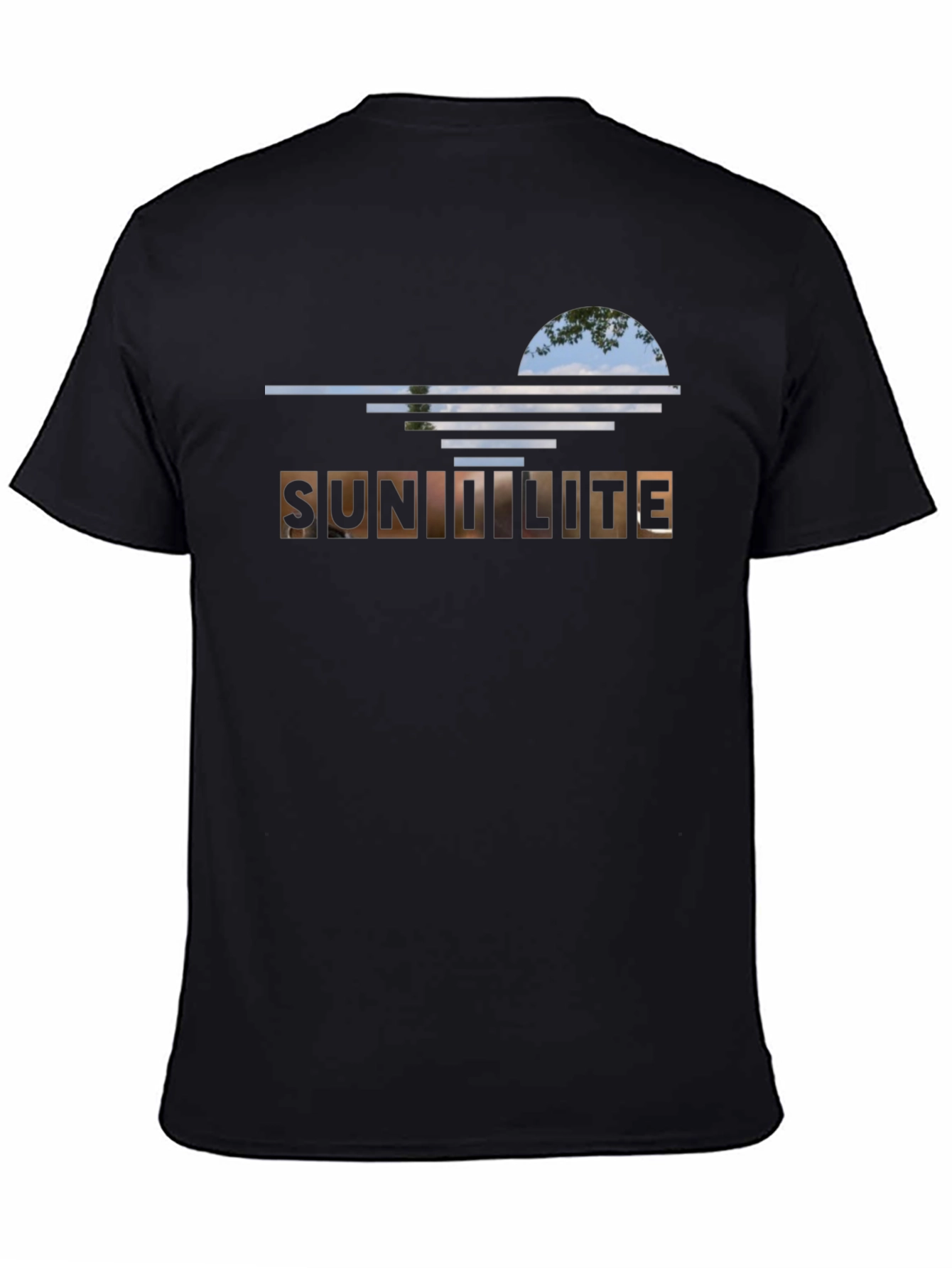 Black Sunlit Design Black T-Shirt view 4