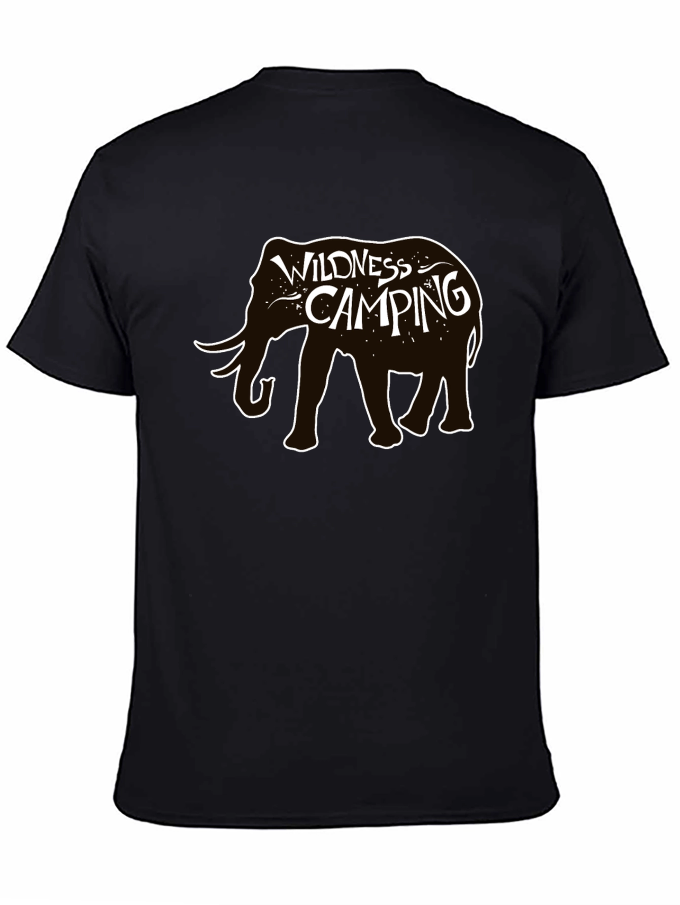 Black Wilderness Camping Elephant Graphic Tee view 4