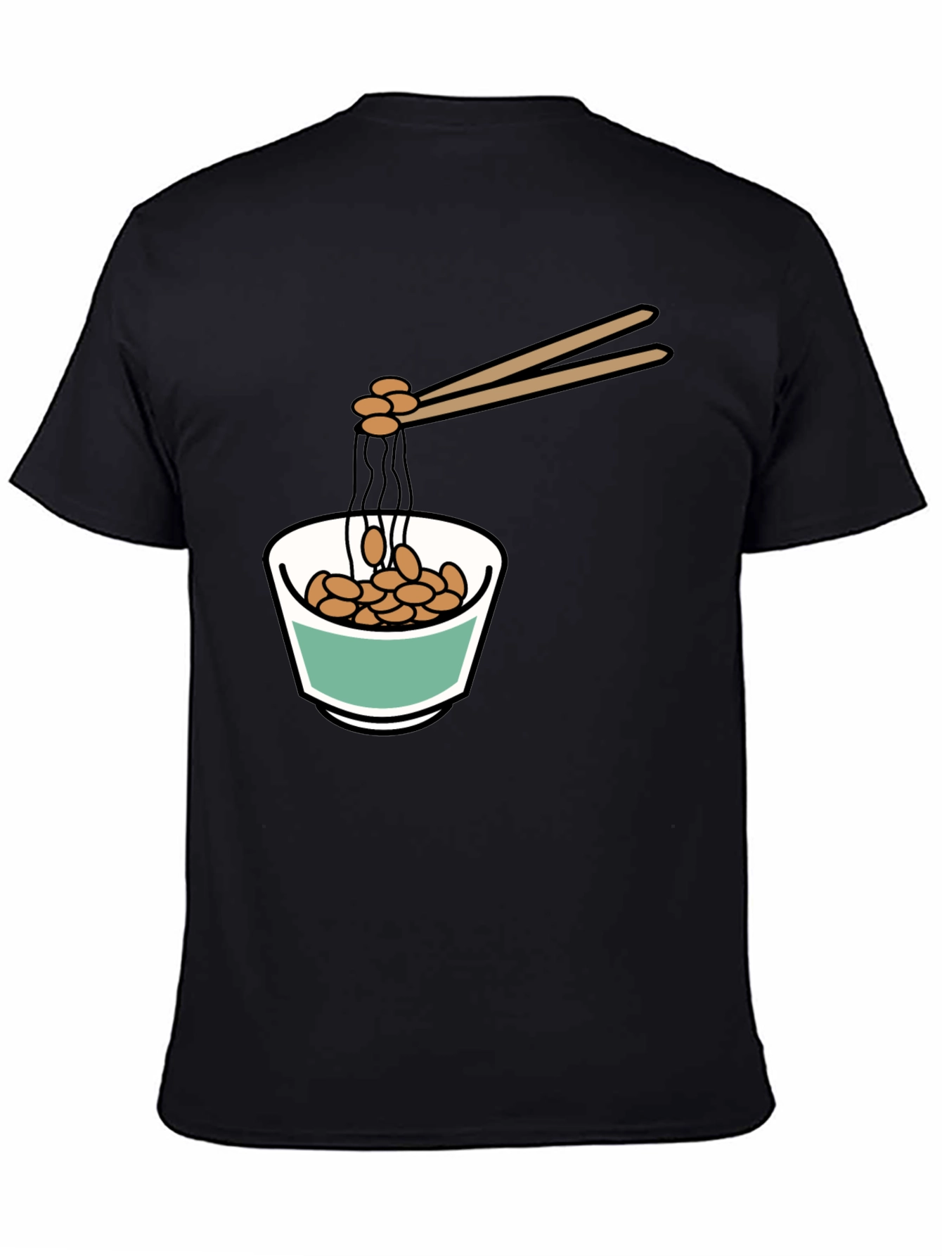Black Natto Bowl Graphic Tee - Funny Foodie Shirt view 4