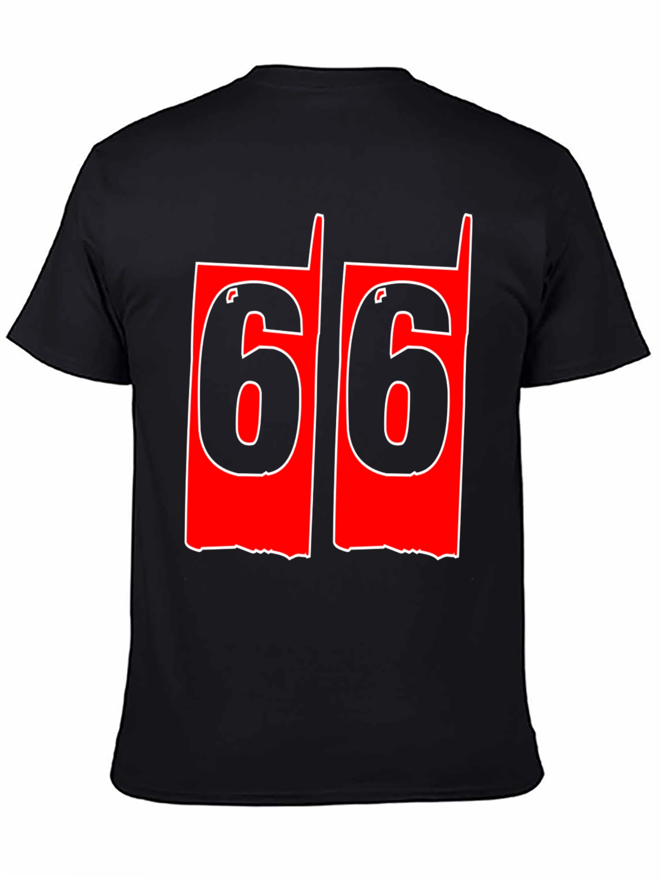 Black Men's 66 Graphic Tee - Bold Number Print view 4
