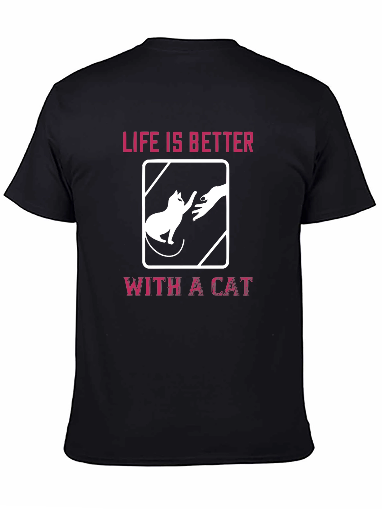 Black Life is Better With A Cat Graphic T-Shirt view 4