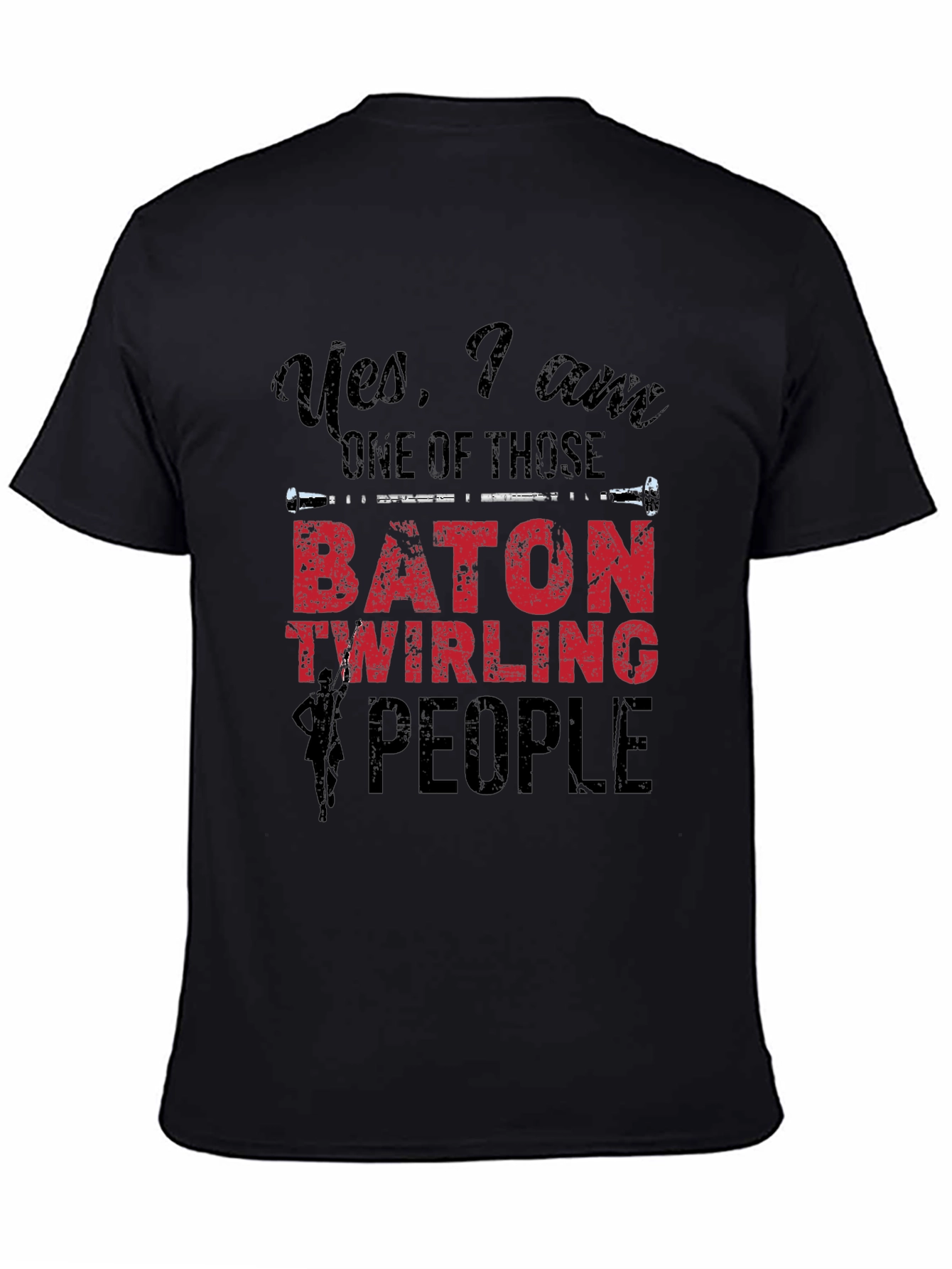 Black Baton Twirling People Graphic Tee view 4