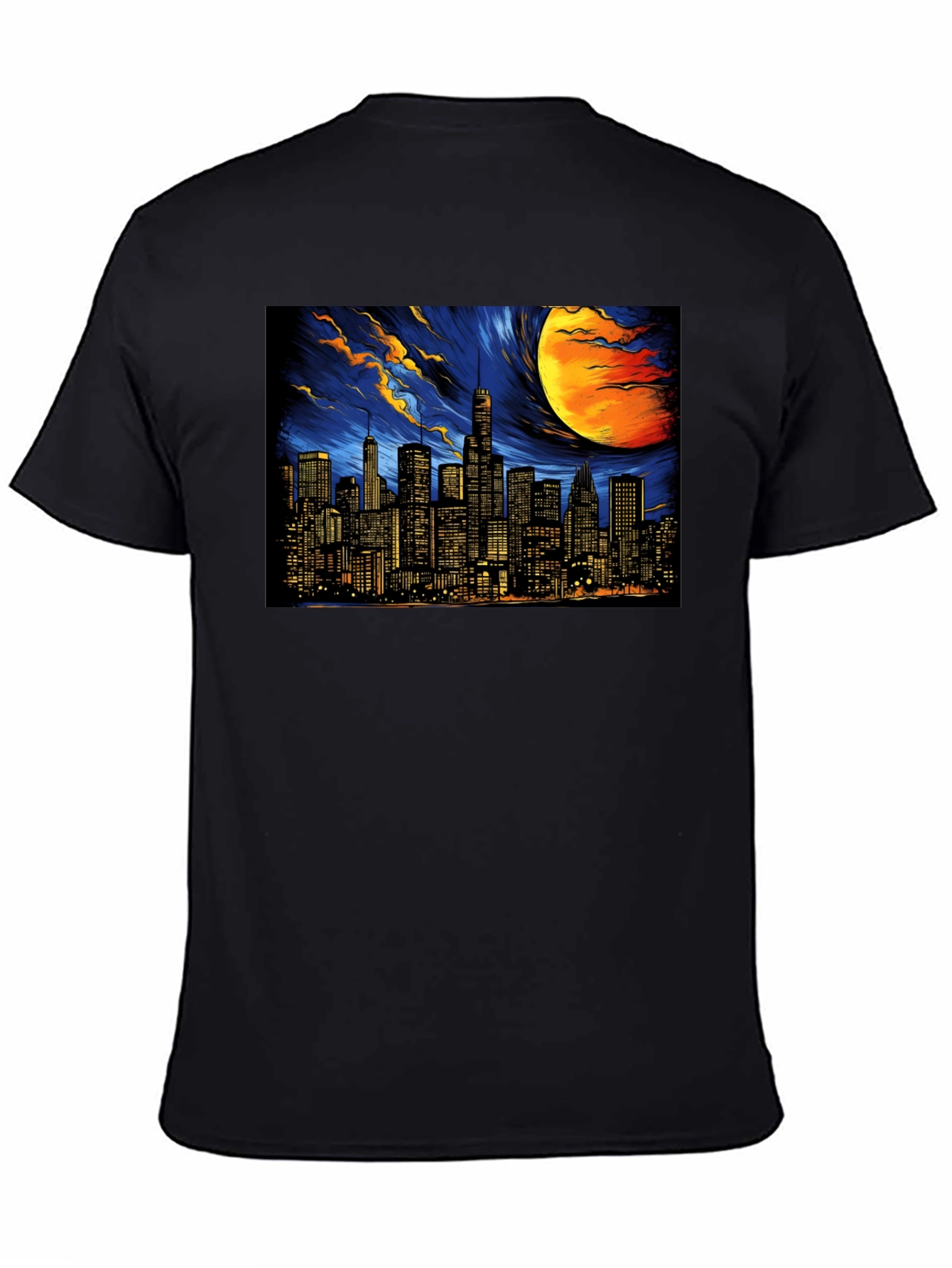 Black Cityscape Graphic Tee - Dark Sky Edition view 4