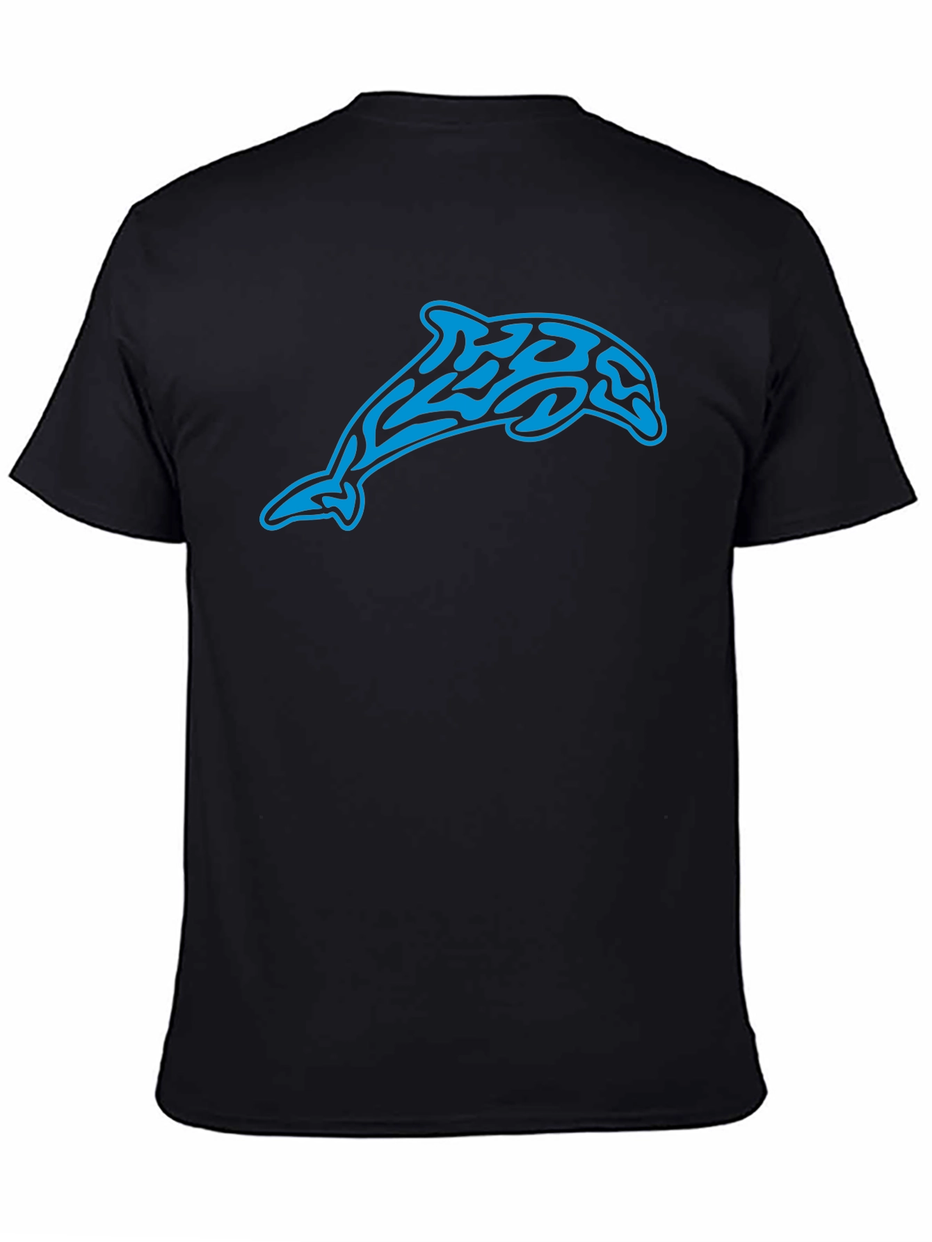 Black Tribal Dolphin Graphic Black T-Shirt view 4