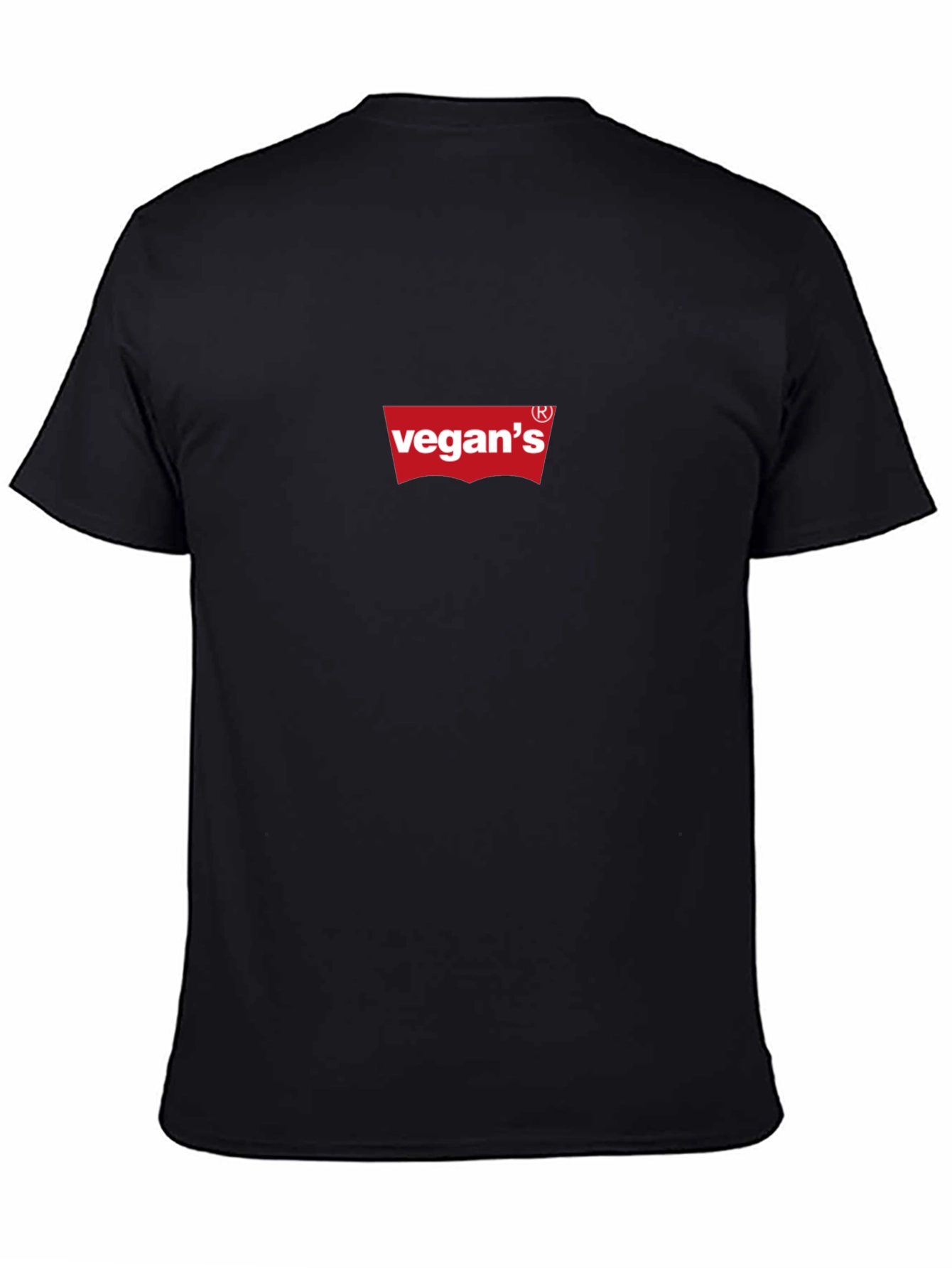 Black Vegan's Red Logo Black T-Shirt view 4