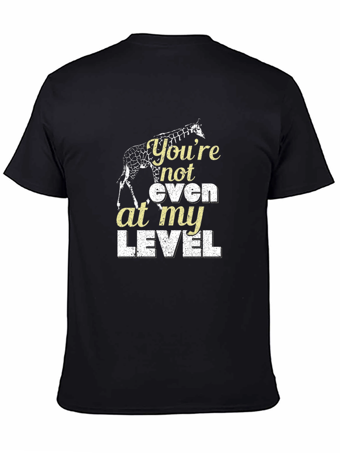 Black Giraffe Level Black T-Shirt view 4