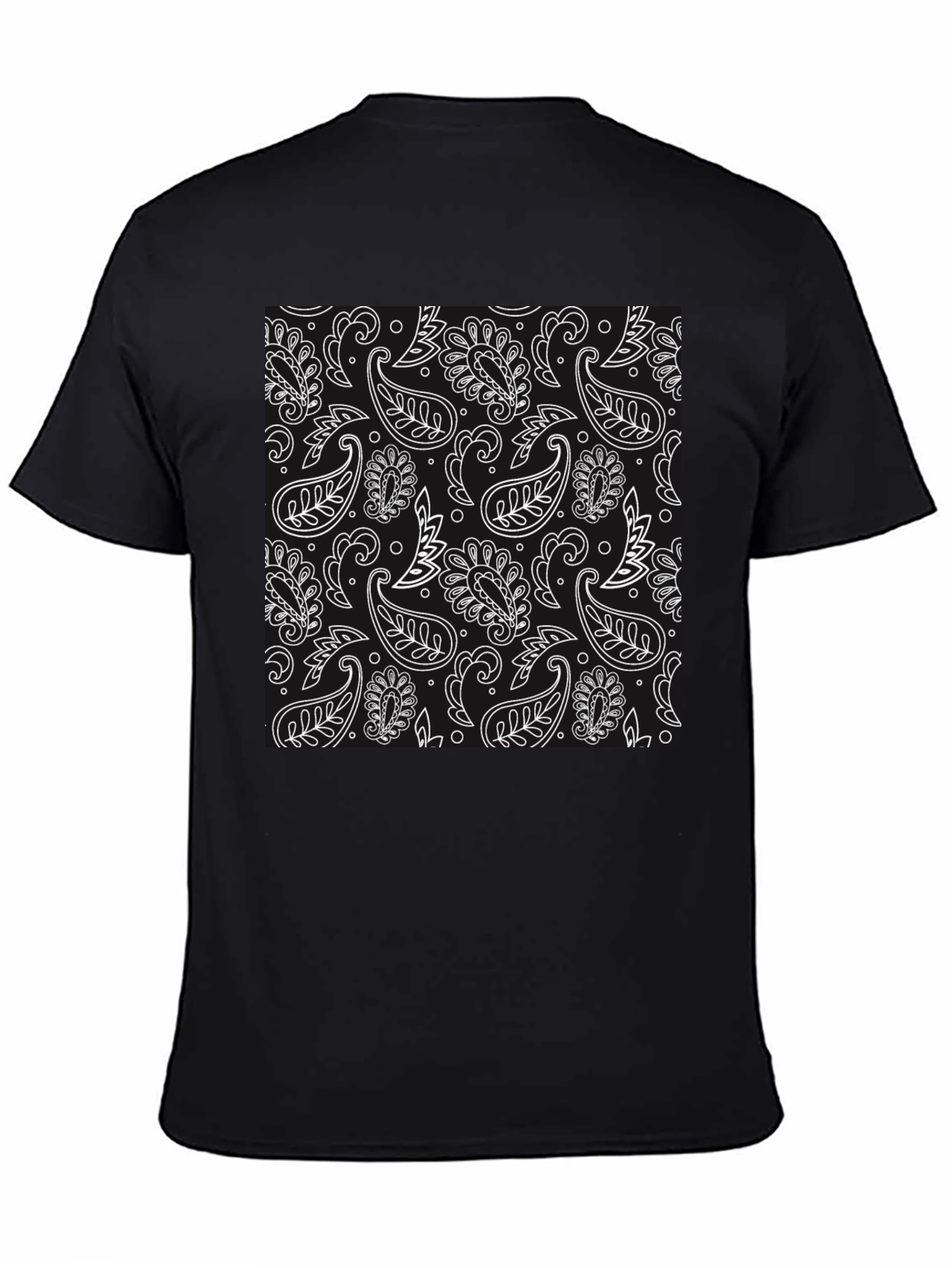 Black Black Paisley Print Tee view 4