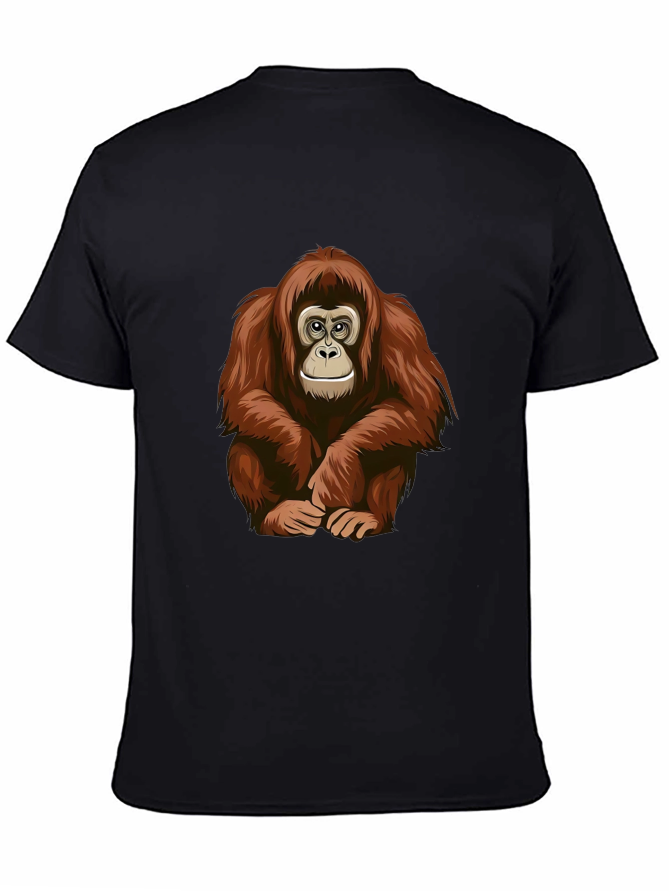 Black Orangutan Graphic T-Shirt - Cool Ape Design Tee view 4