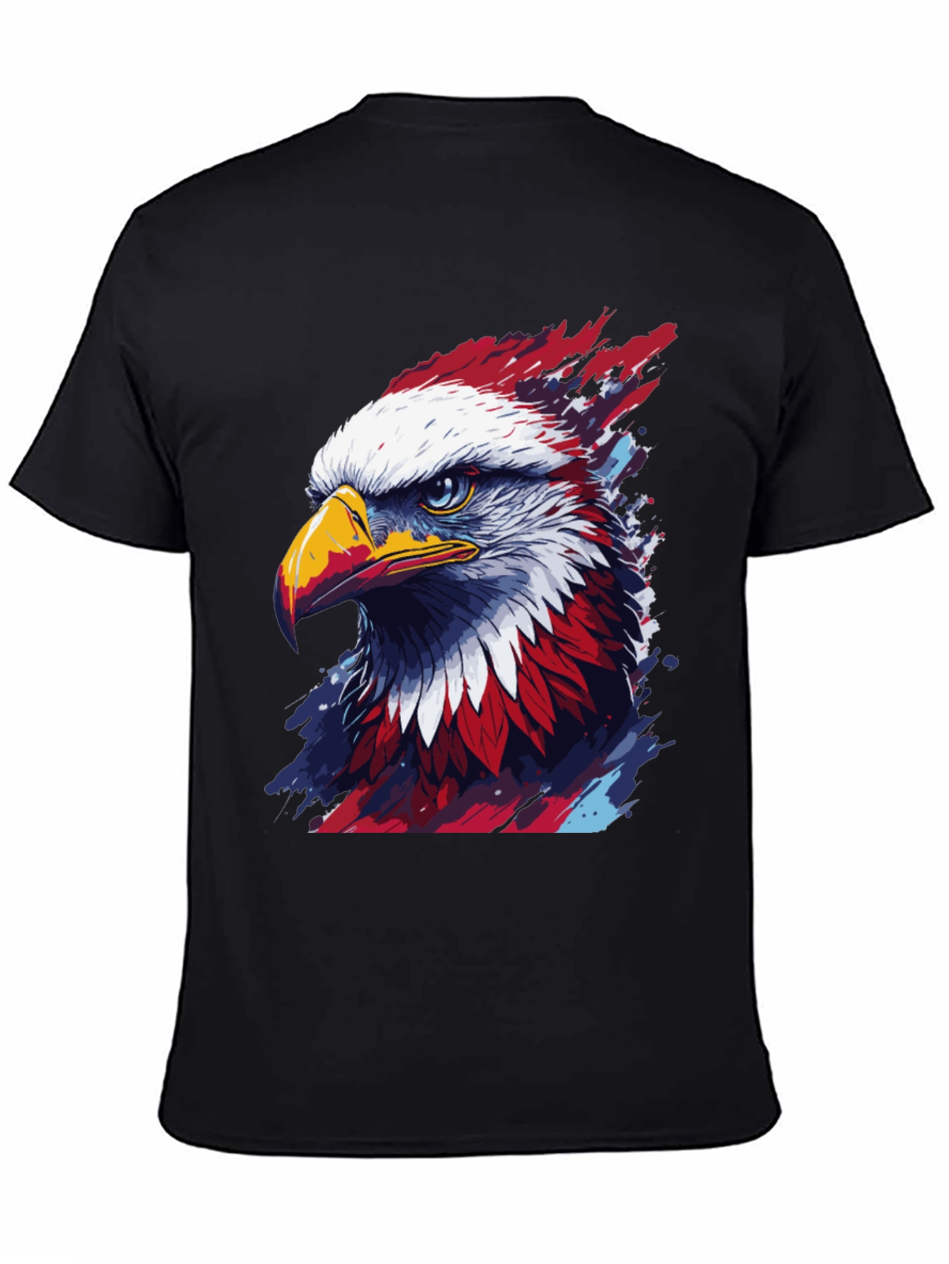 Black Patriotic Eagle Graphic Tee - Men's Black T-Shirt view 4
