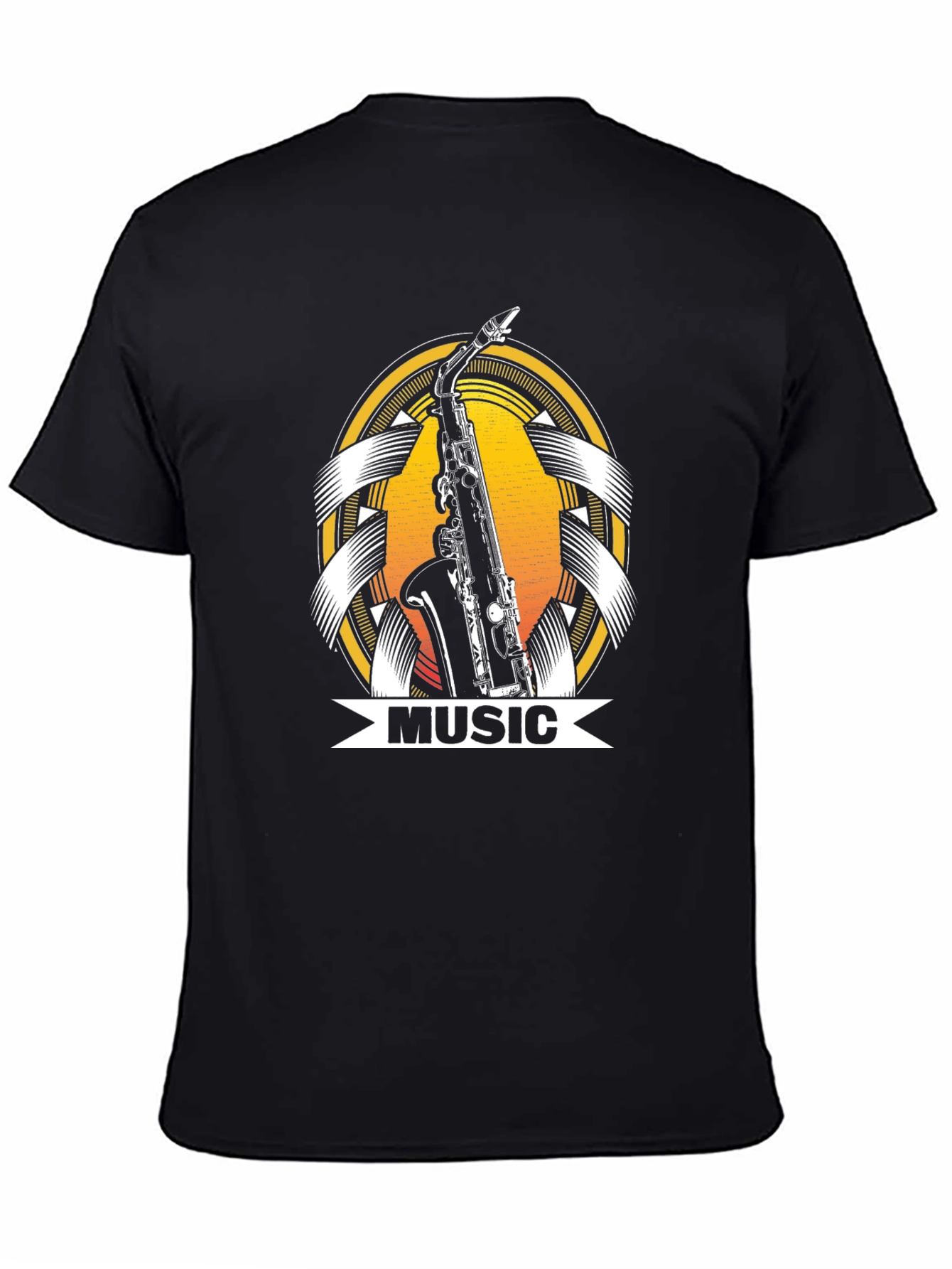 Black Saxophone Music T-Shirt - Unique Musician Gift view 4