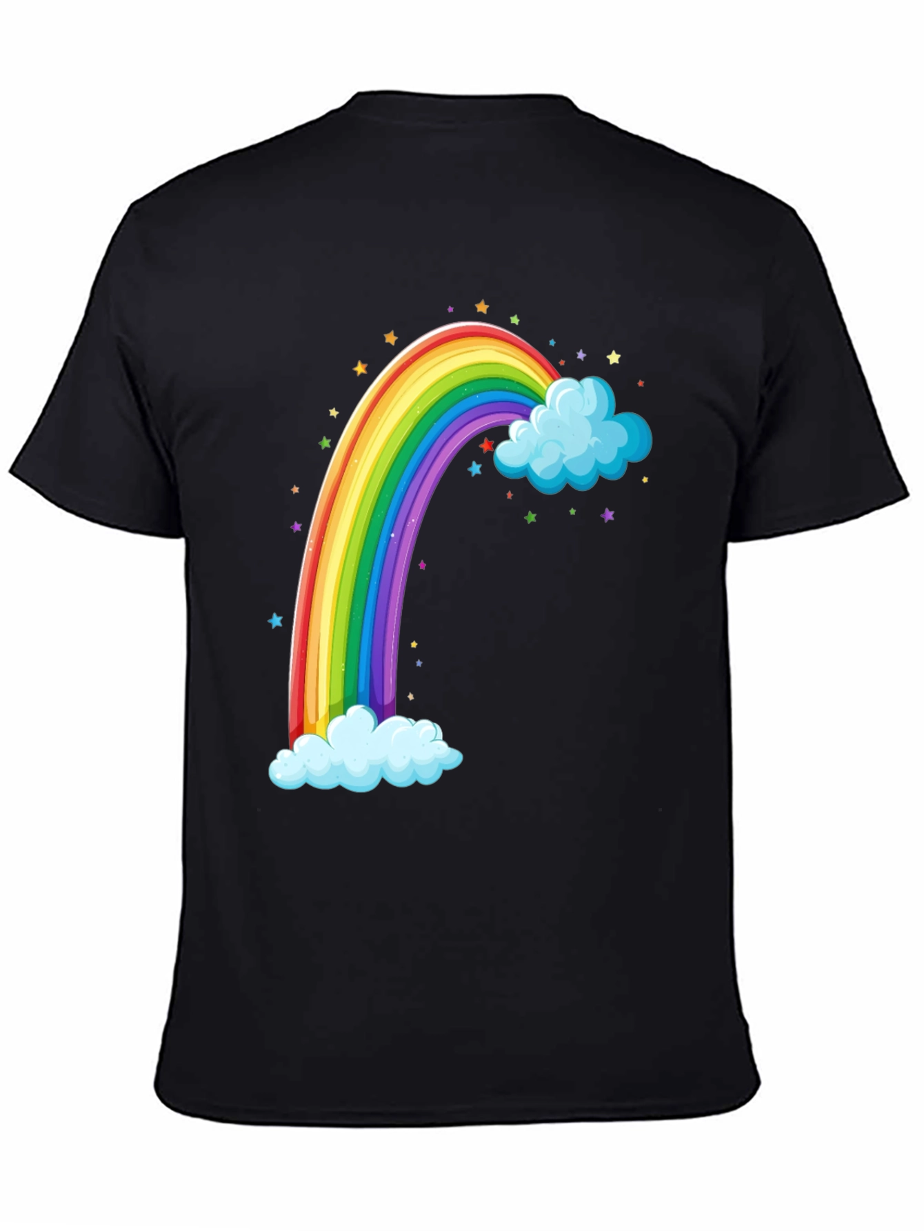 Black Rainbow & Cloud Graphic T-Shirt view 4