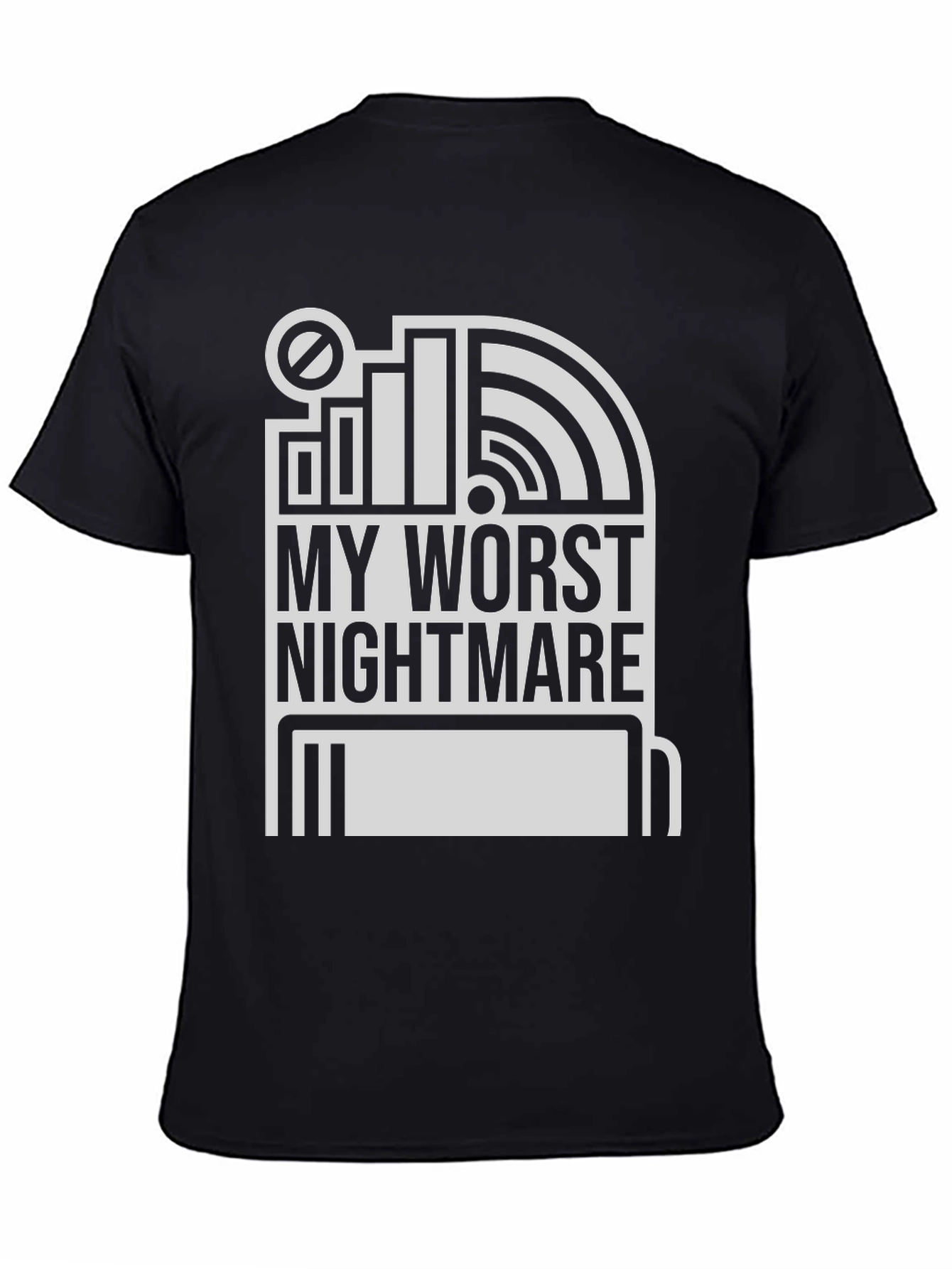 Black My Worst Nightmare Graphic T-Shirt - Tech Humor Tee view 4