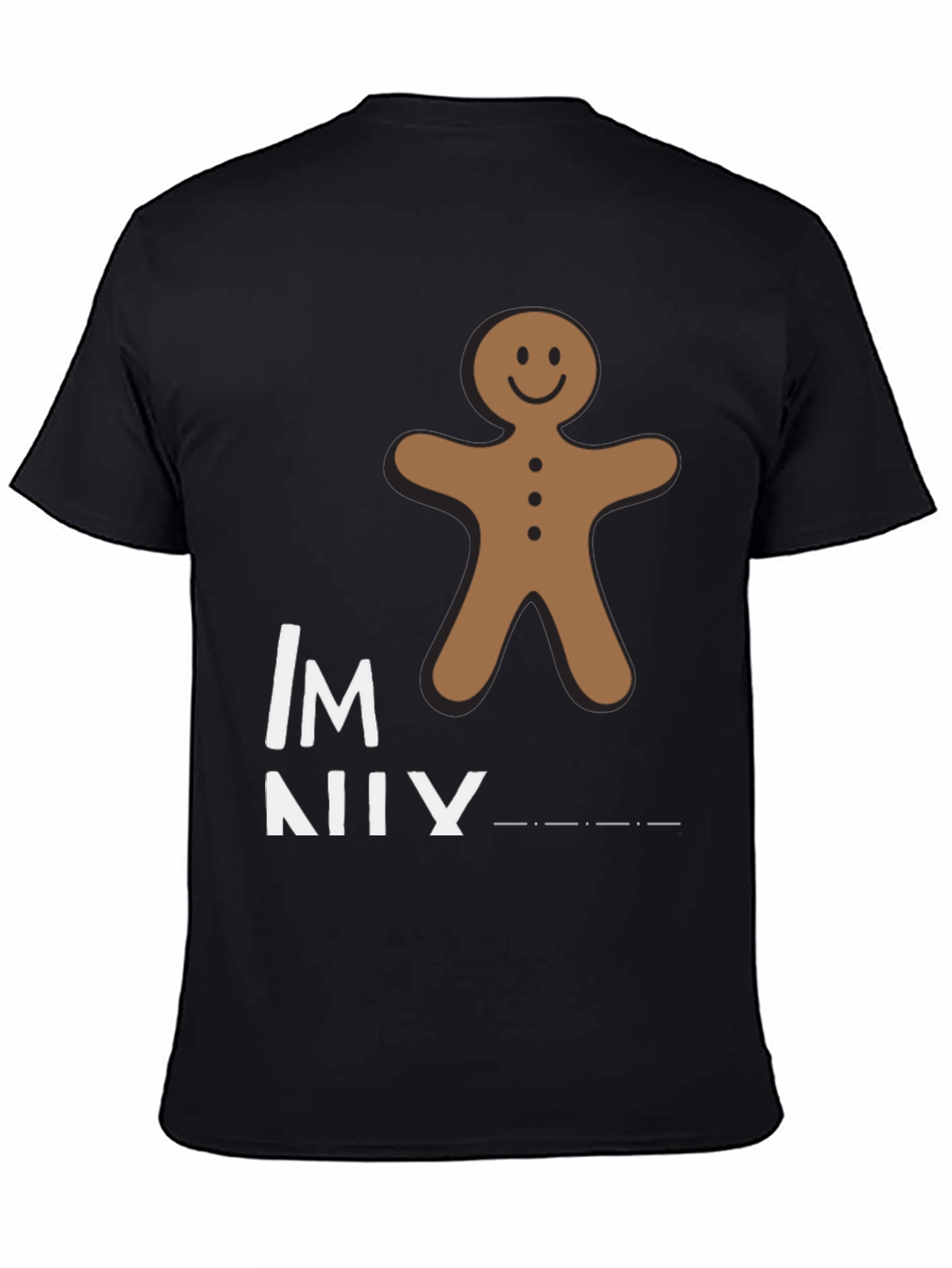 Black Gingerbread Man Funny Graphic T-Shirt view 4