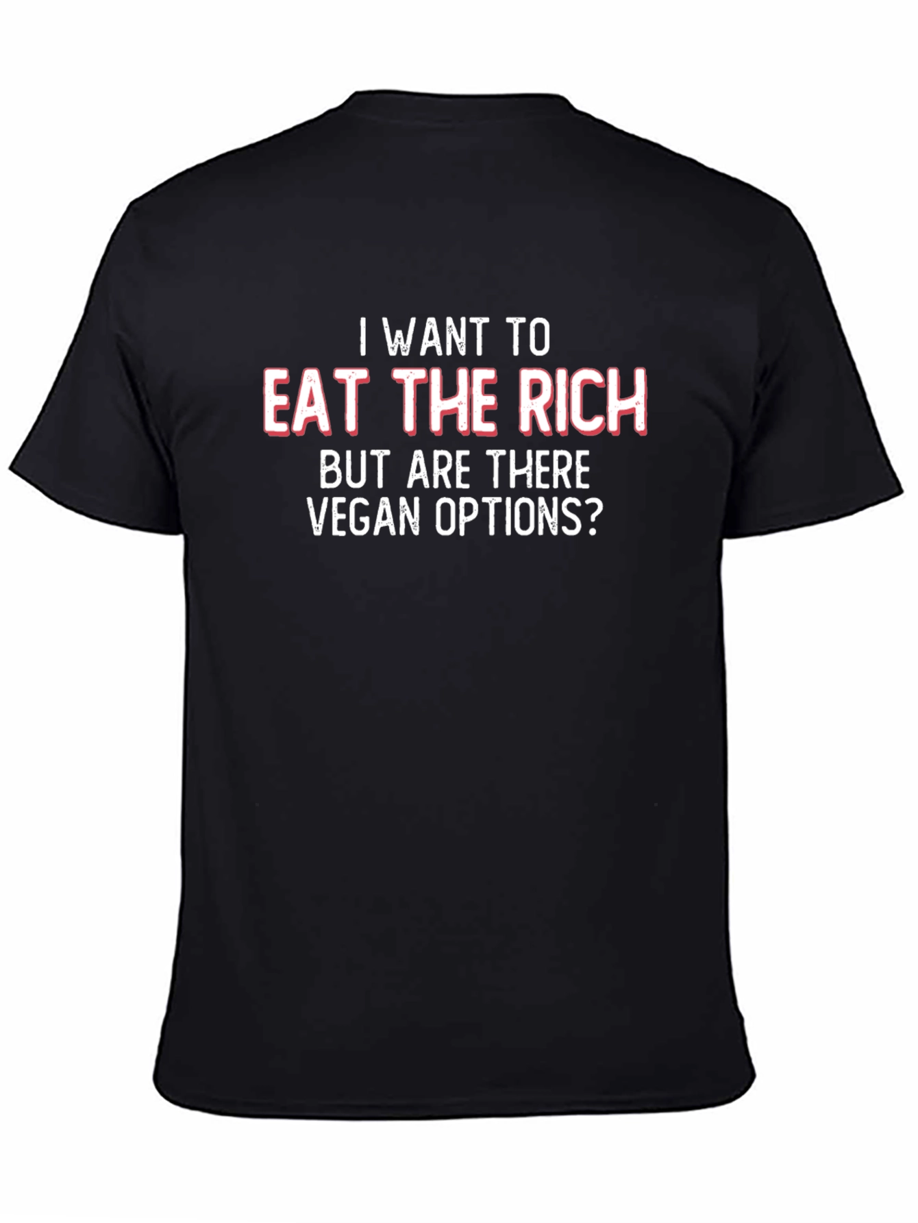 Black Eat the Rich Vegan Options Graphic Tee view 4