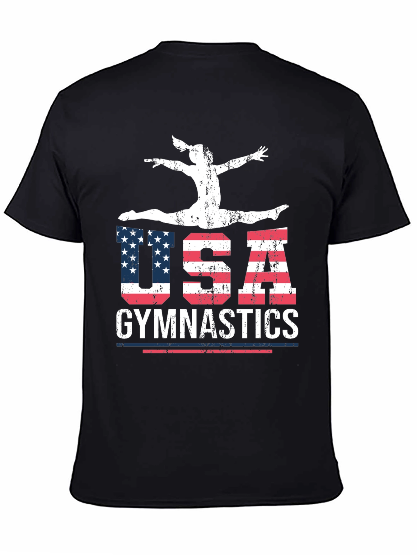 Black USA Gymnastics Graphic T-Shirt - Black view 4