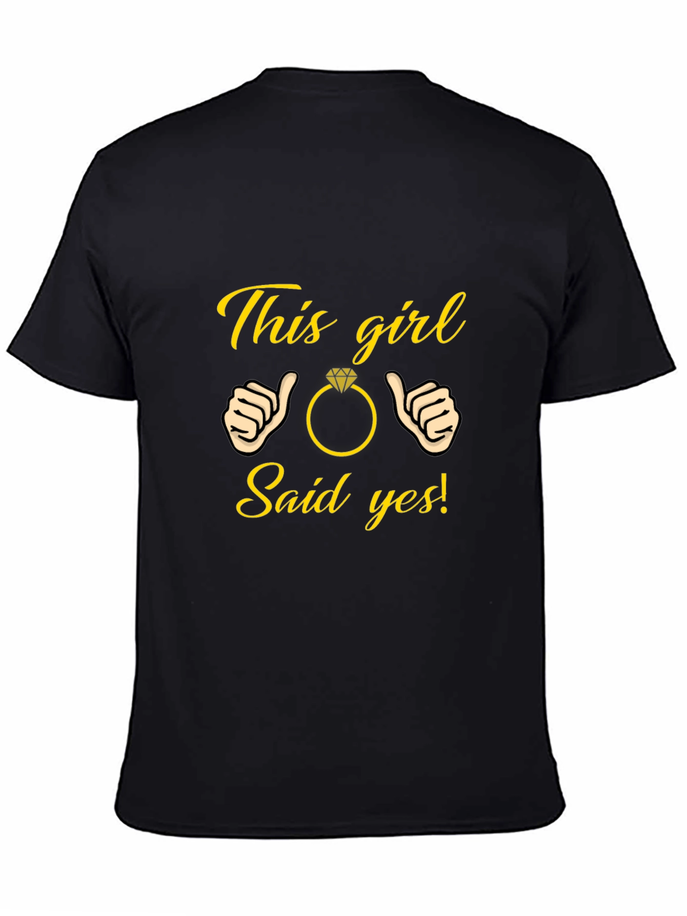 Black This Girl Said Yes T-Shirt Engagement Gift view 4